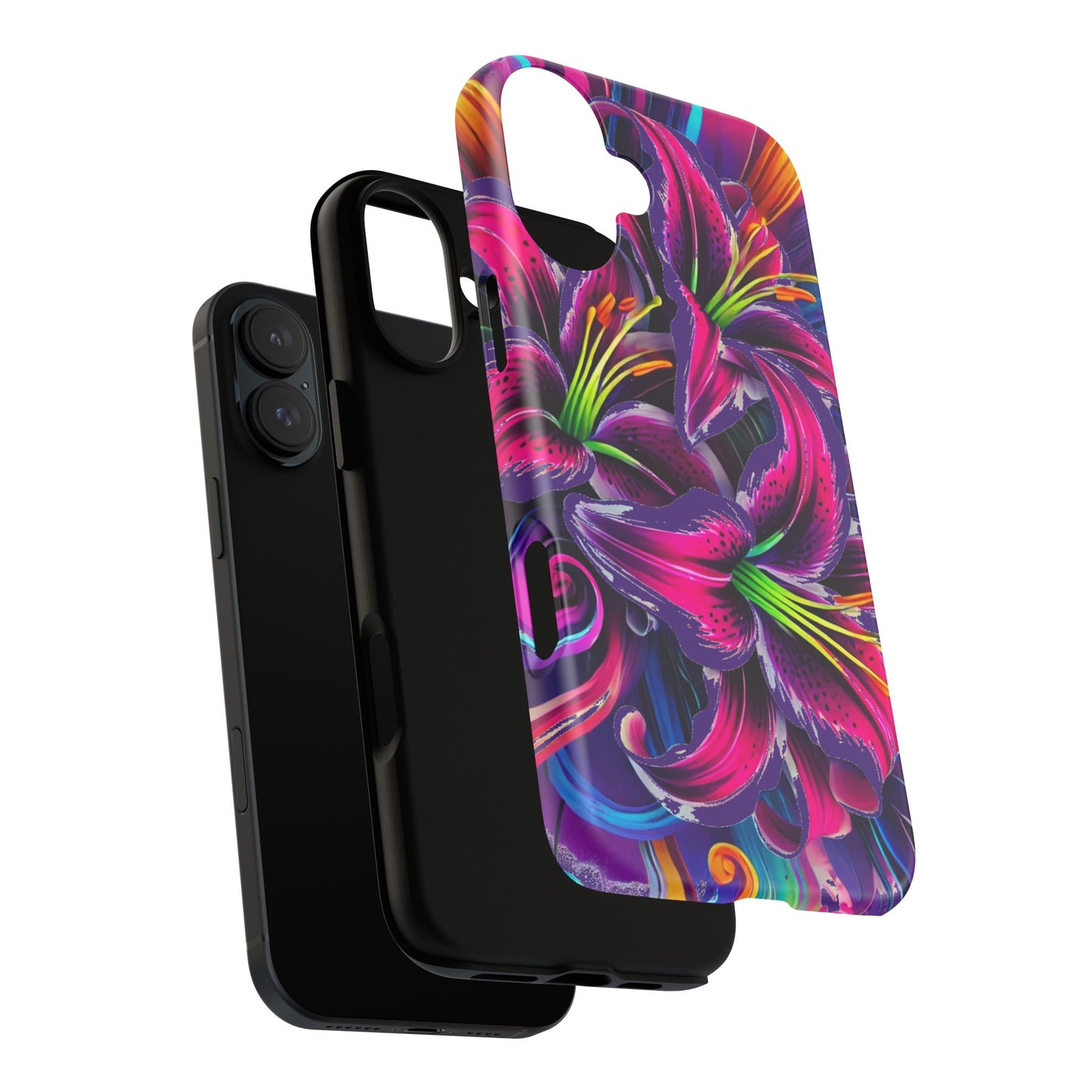 Neon Lily Illustration Tough Case | Floral Phone Cover