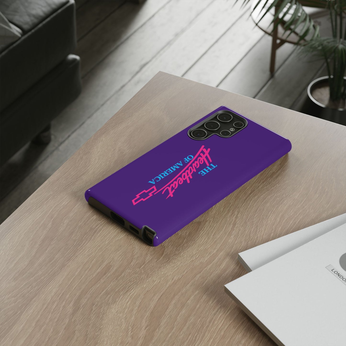 Purple  “The Heartbeat of America” Retro Chevy Logo, Slim Protective Cover