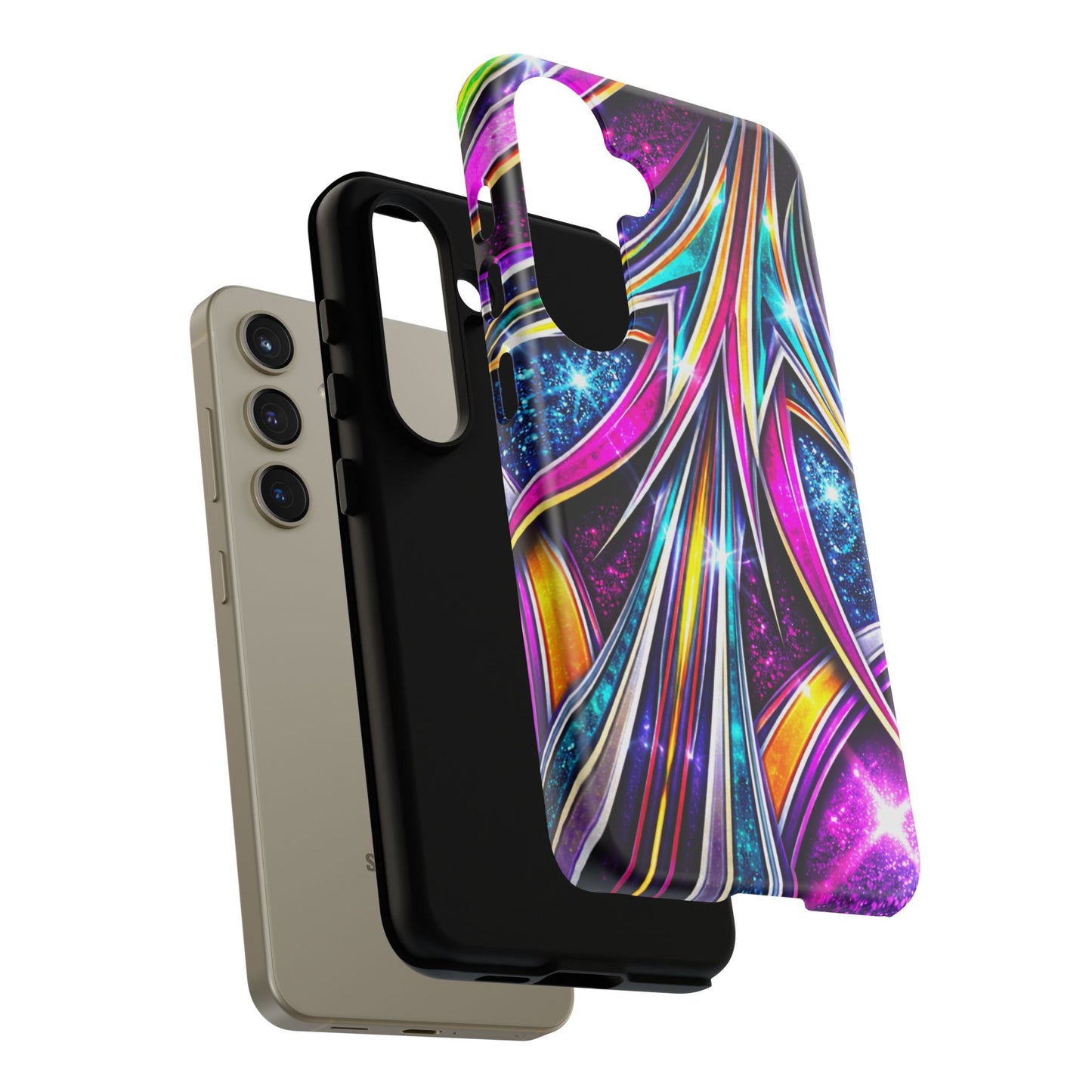 Custom Lowrider Pinstripe Swirl Tough Phone Case – Impact Resistant