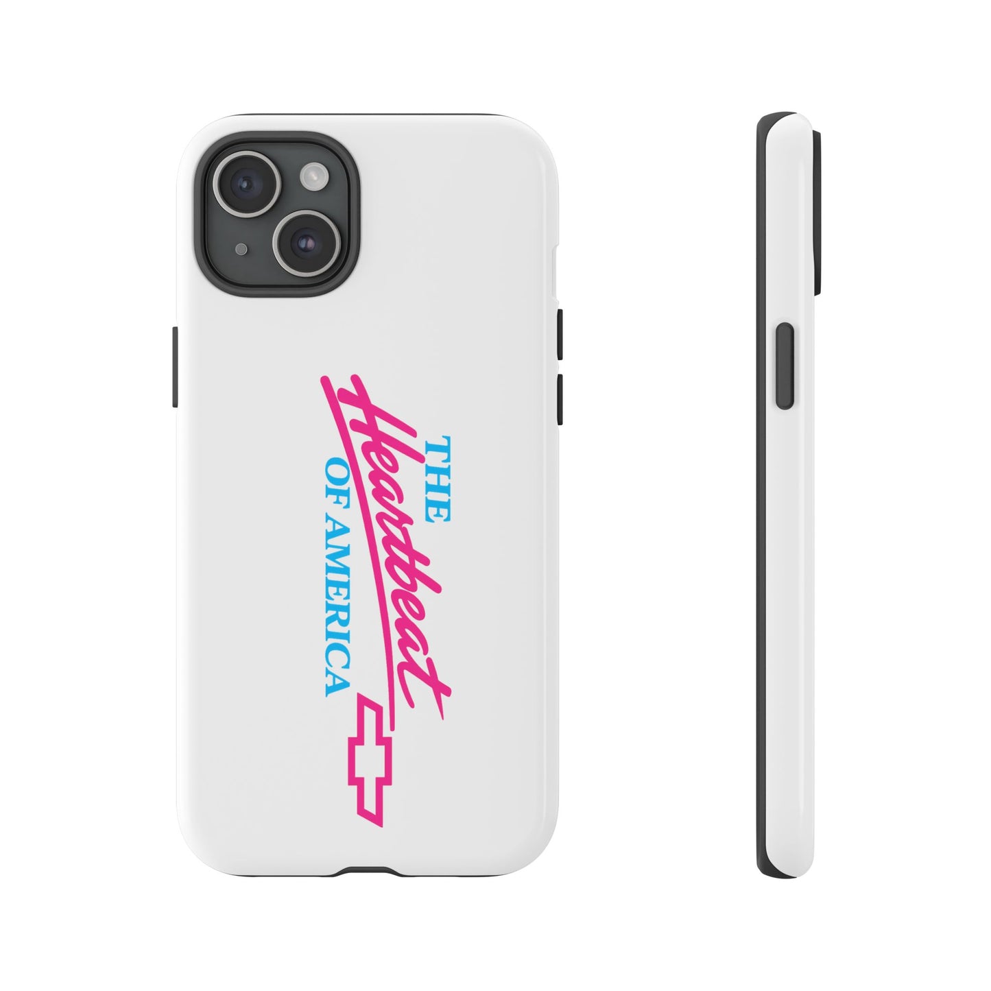 White  “The Heartbeat of America” Retro Chevy Logo, Slim Protective Cover