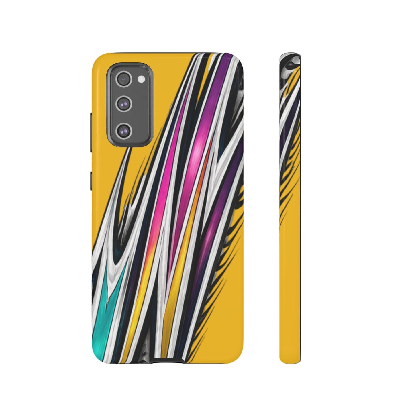 Yellow Abstract Stripes Phone Case | Tough Protective Phone Case