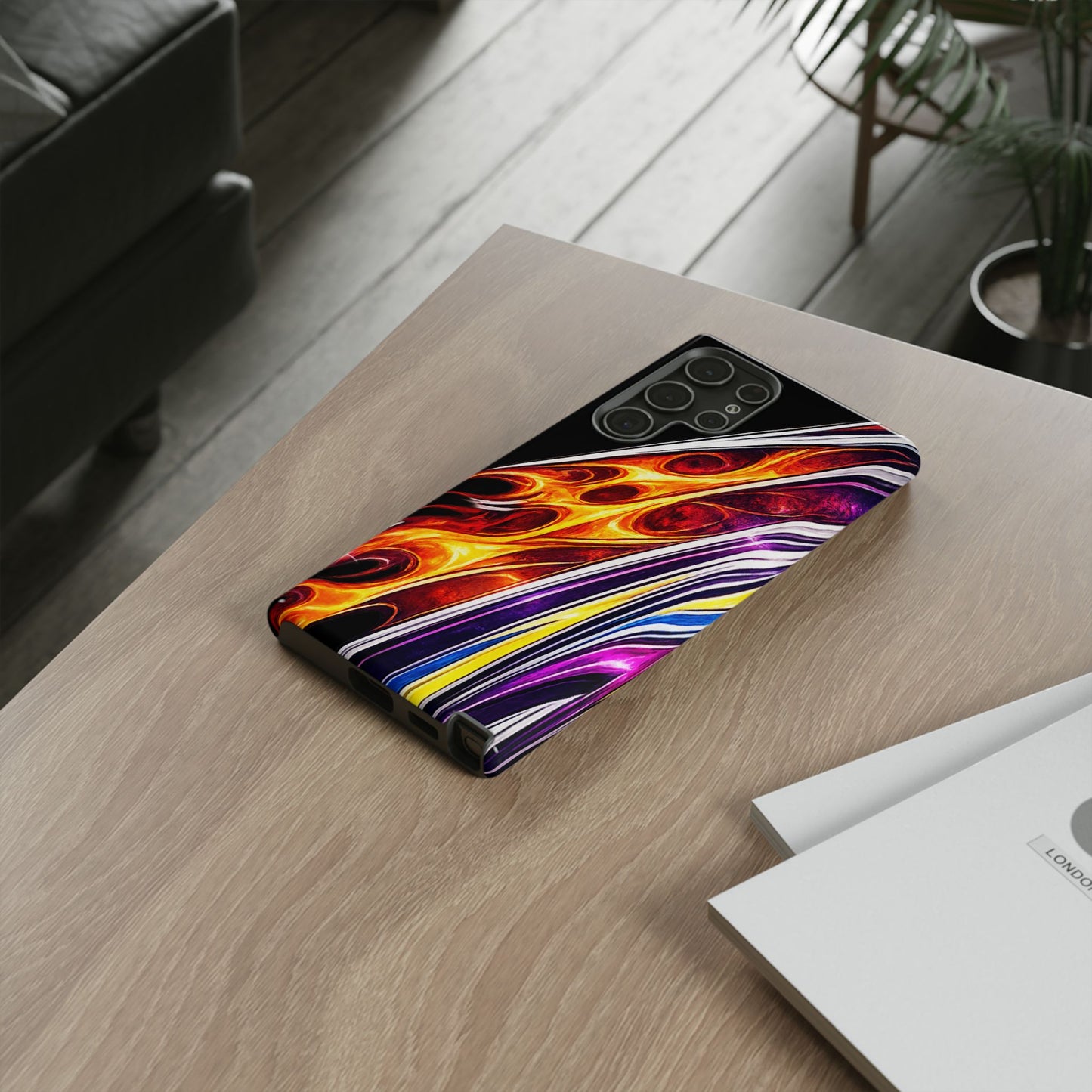 Flaming Abstract Stripes Tough Case | Colorful Phone Cover