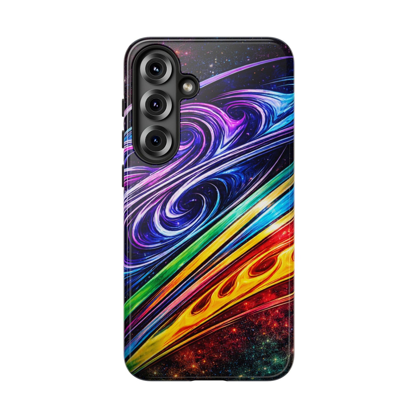 Abstract Cosmic Swirls phone case | Galaxy Rainbow Protective Case