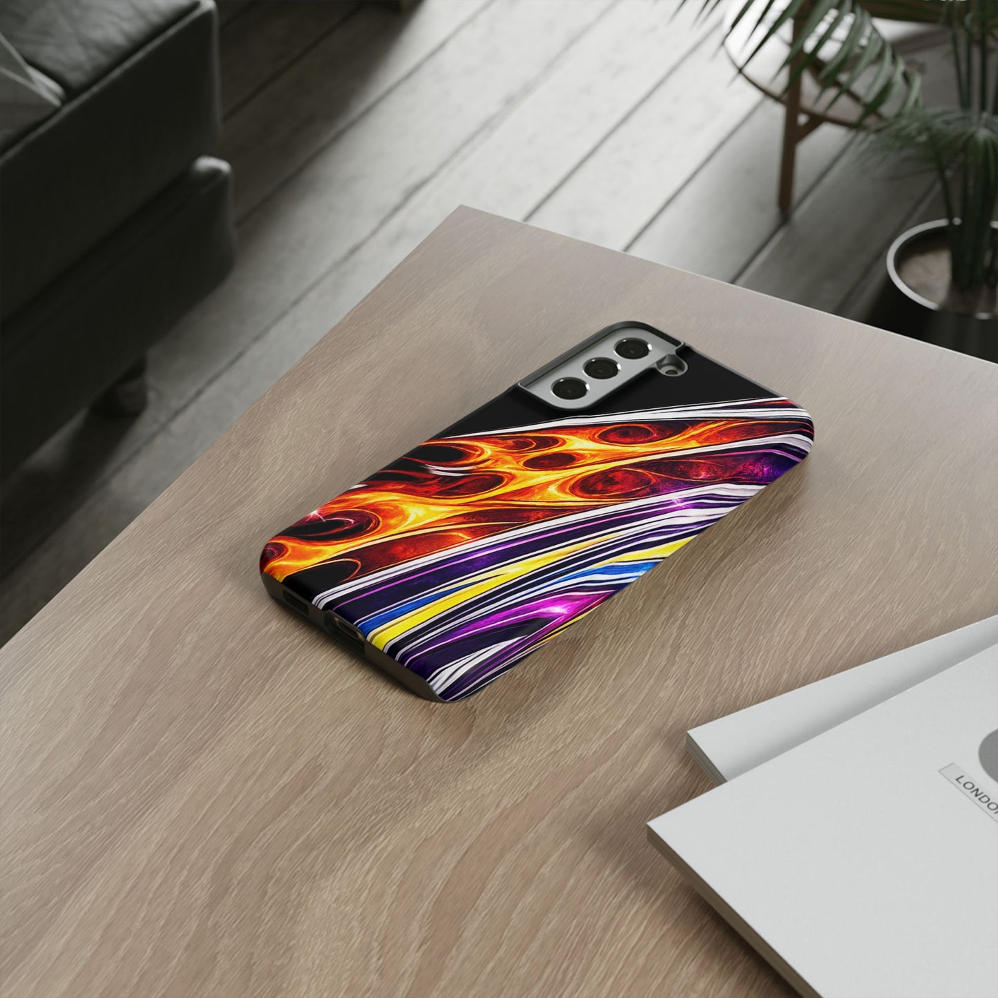 Flaming Abstract Stripes Tough Case | Colorful Phone Cover