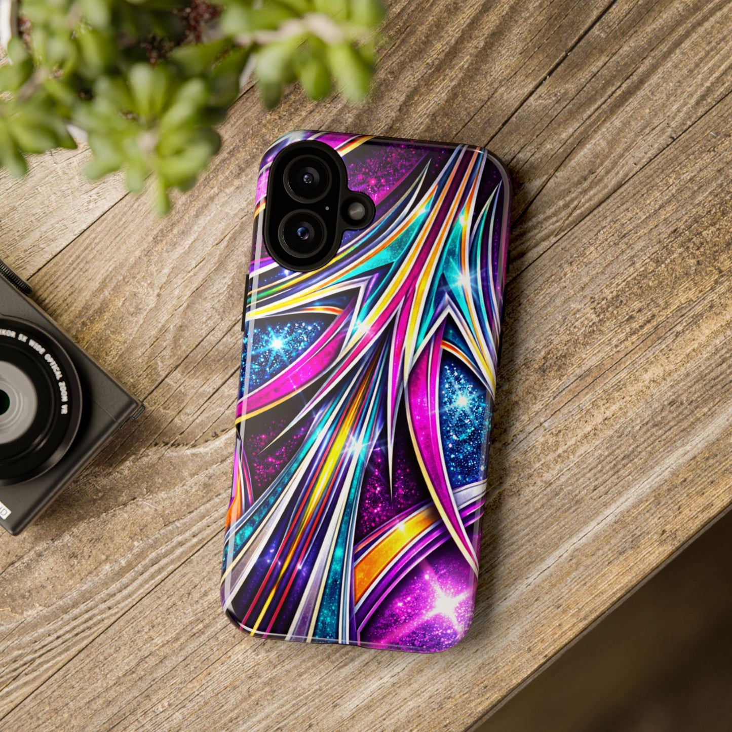 Custom Lowrider Pinstripe Swirl Tough Phone Case – Impact Resistant