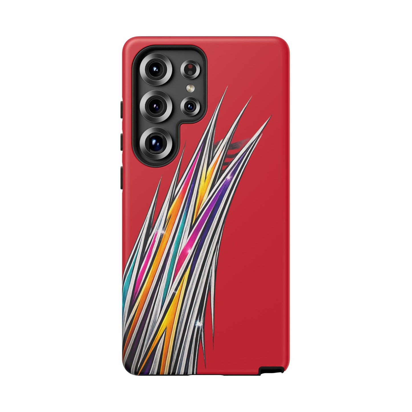 Colorburst Pinstripe Phone Case | Red Abstract Racing Stripe