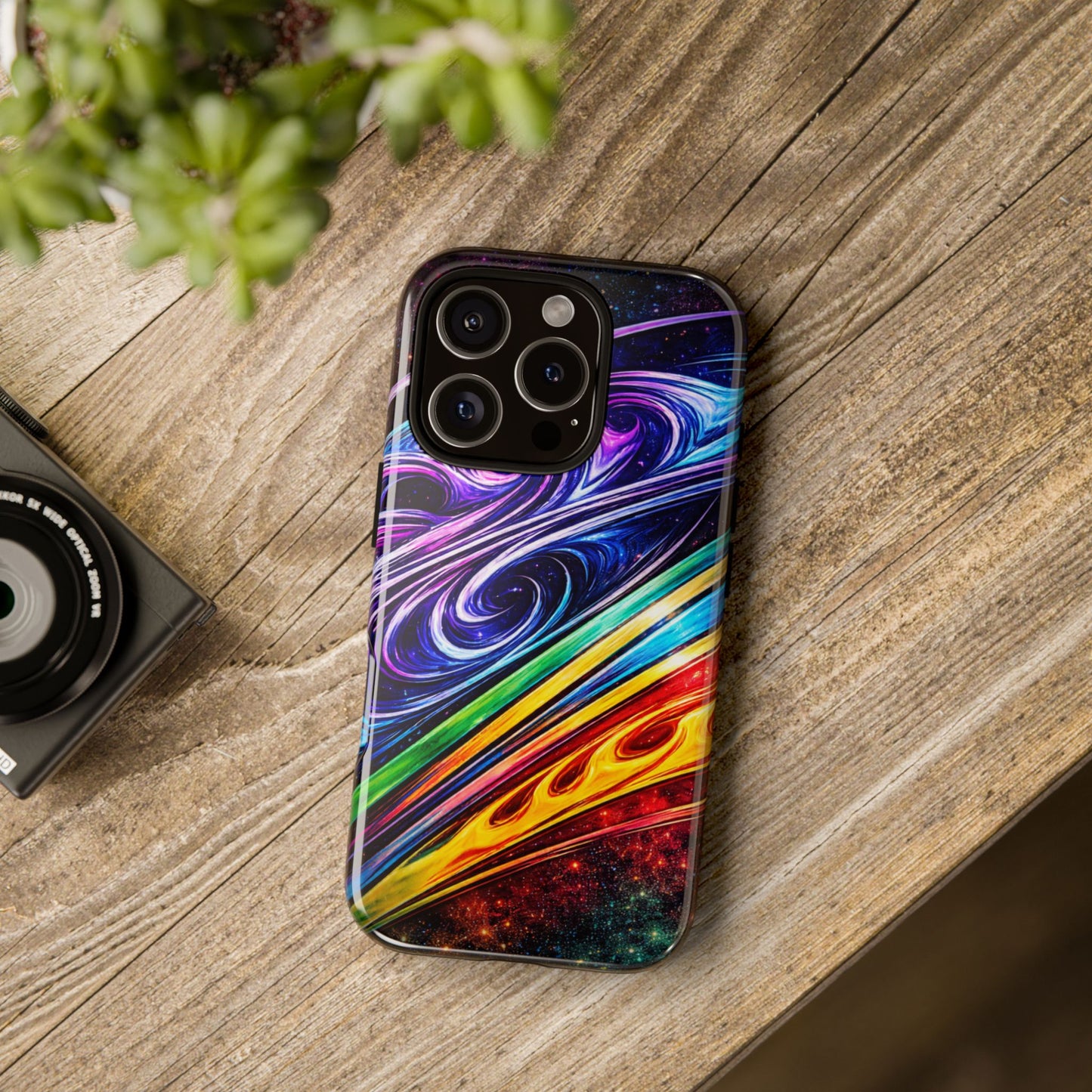 Abstract Cosmic Swirls phone case | Galaxy Rainbow Protective Case