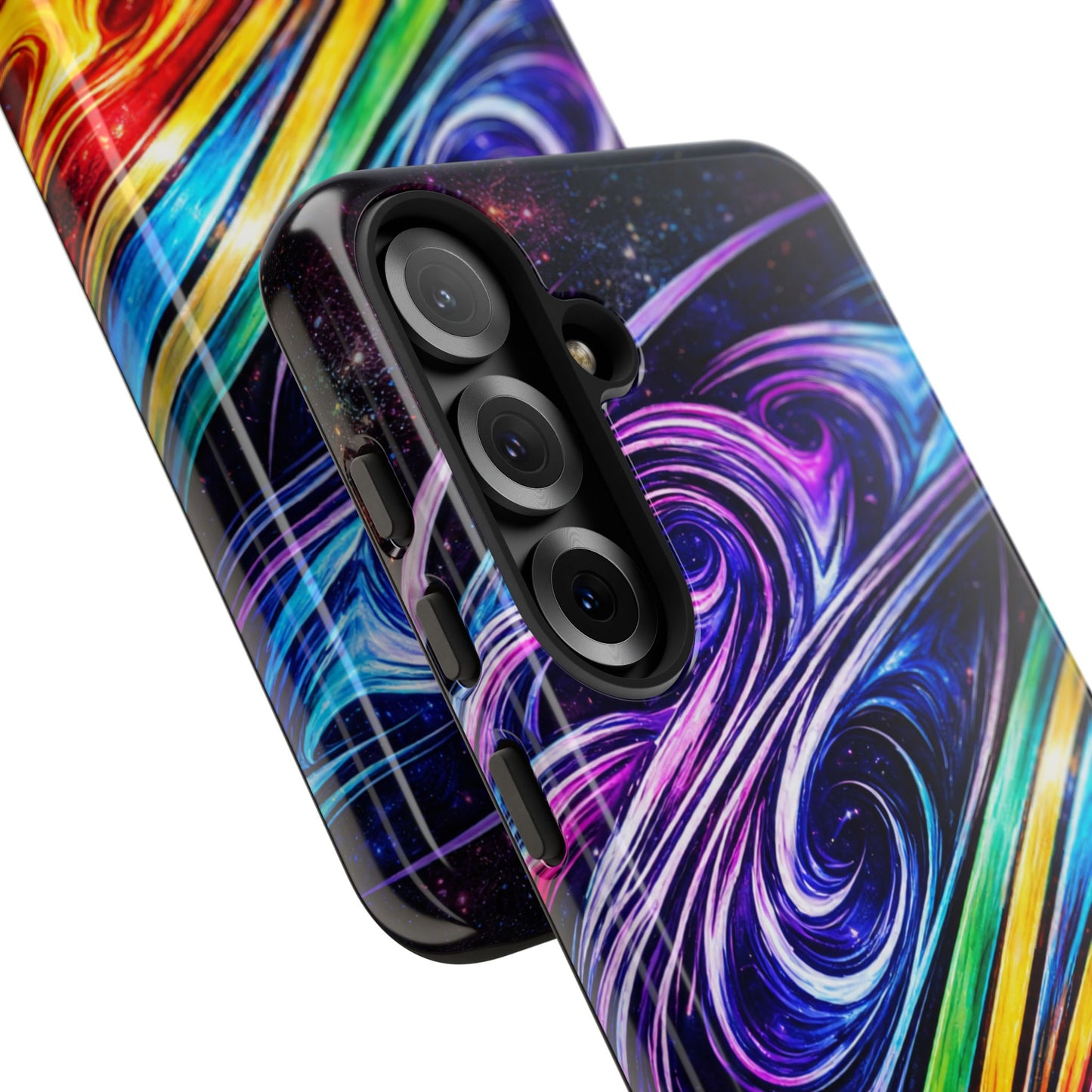 Abstract Cosmic Swirls phone case | Galaxy Rainbow Protective Case