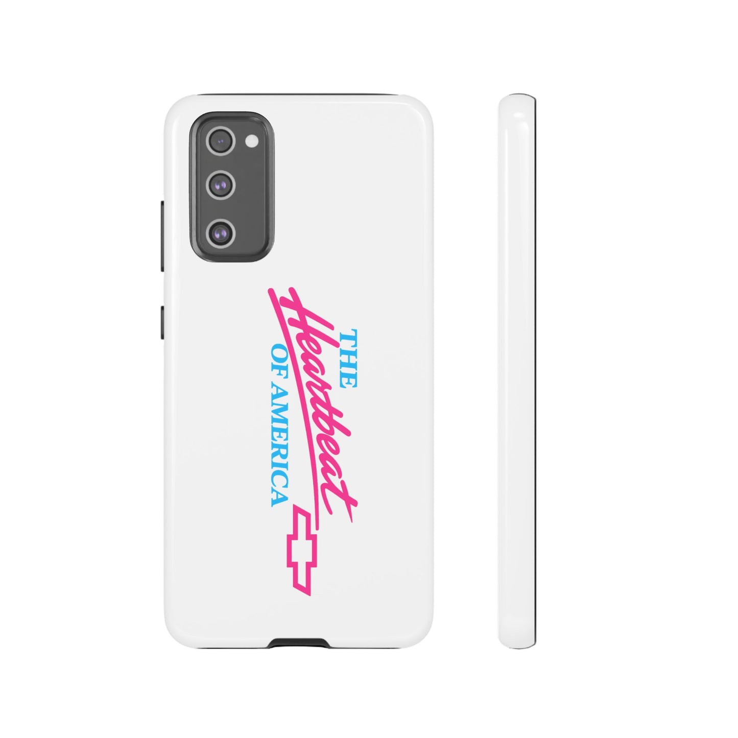 White  “The Heartbeat of America” Retro Chevy Logo, Slim Protective Cover