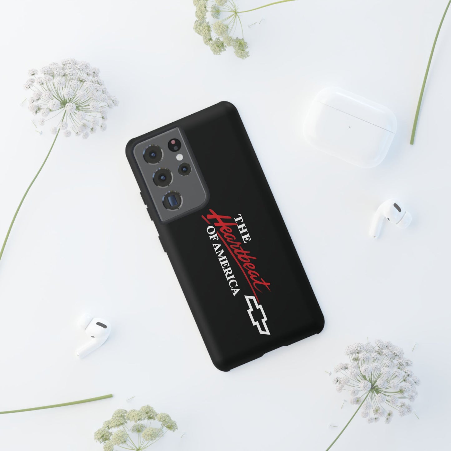 Chevy Phone Case, Tough Cases for Car Lovers, Vintage Style Cover, Heartbeat