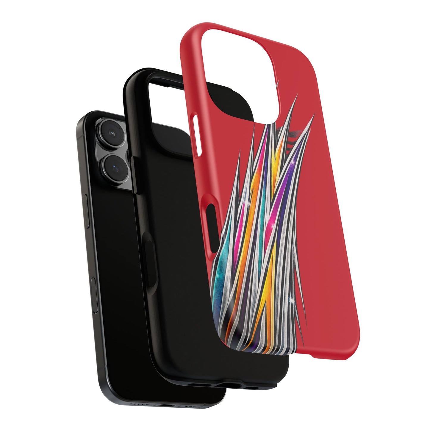 Colorburst Pinstripe Phone Case | Red Abstract Racing Stripe