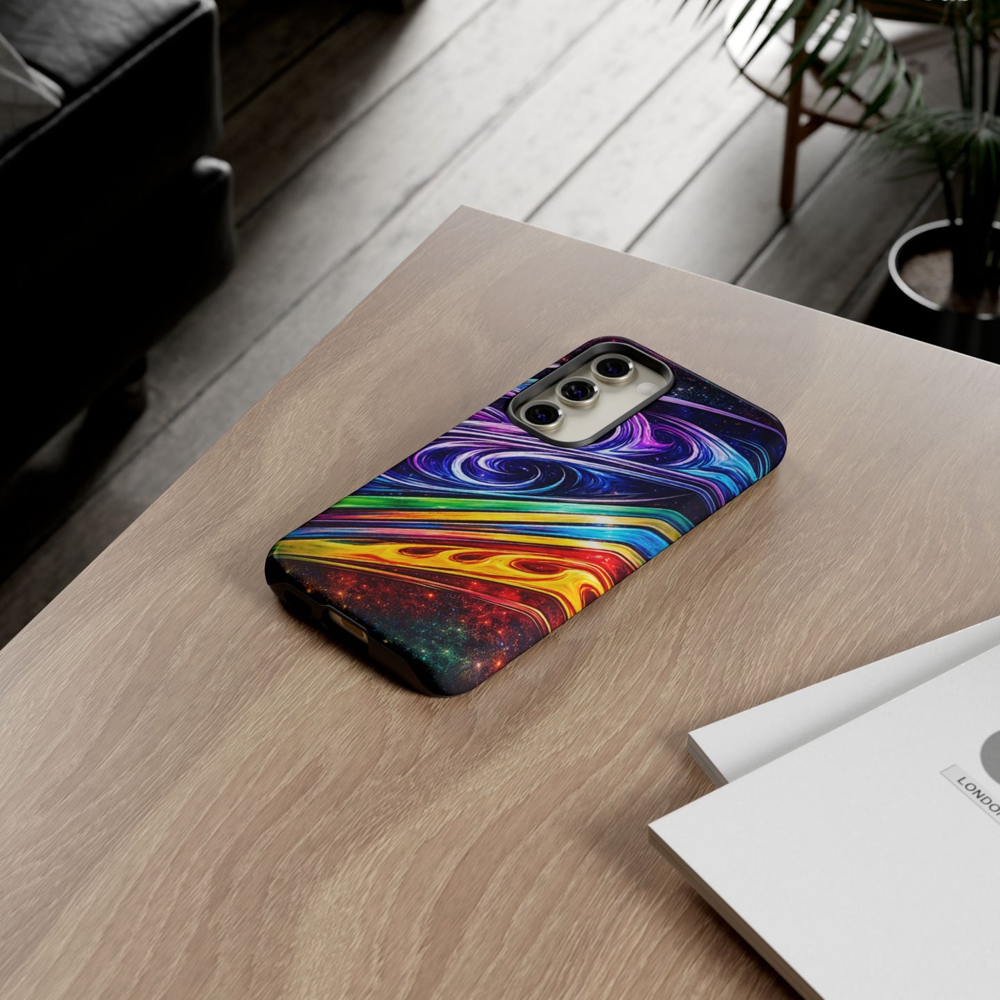Abstract Cosmic Swirls phone case | Galaxy Rainbow Protective Case