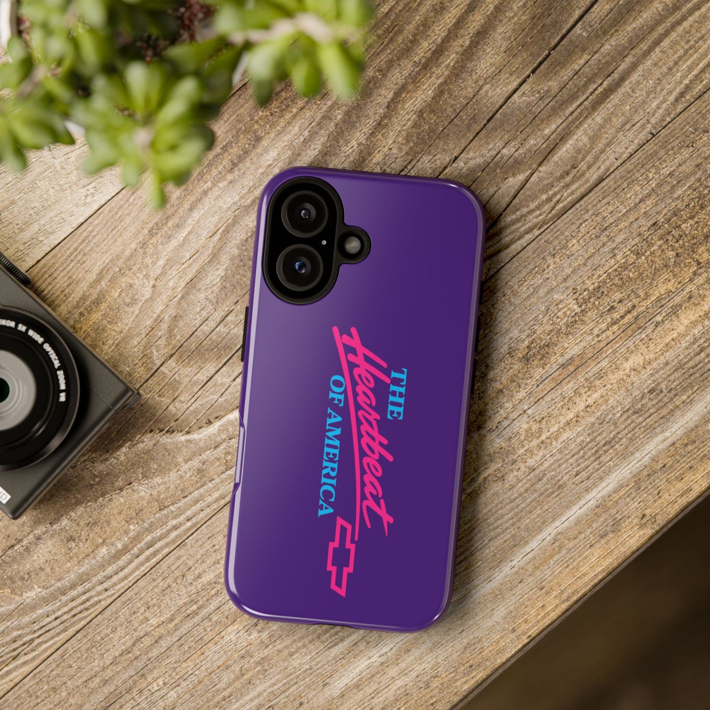 Purple  “The Heartbeat of America” Retro Chevy Logo, Slim Protective Cover