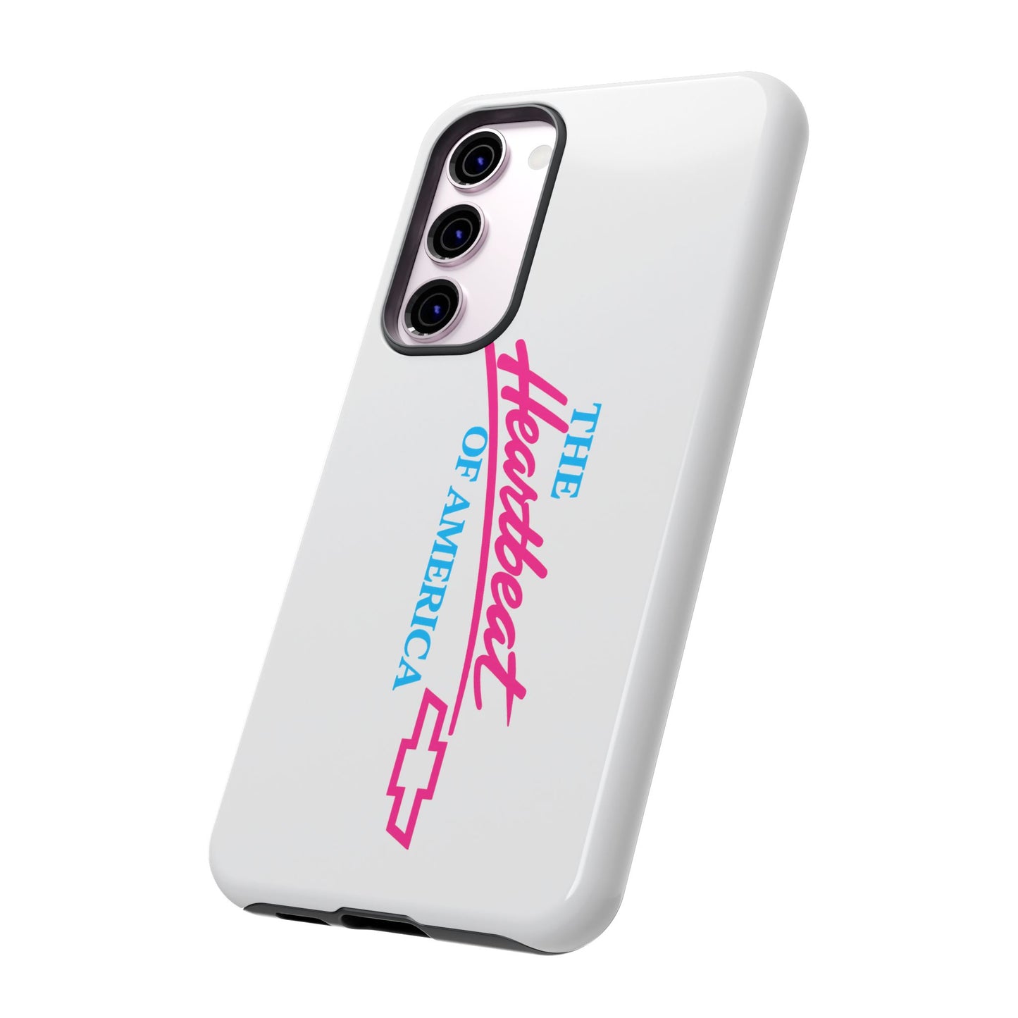 White  “The Heartbeat of America” Retro Chevy Logo, Slim Protective Cover