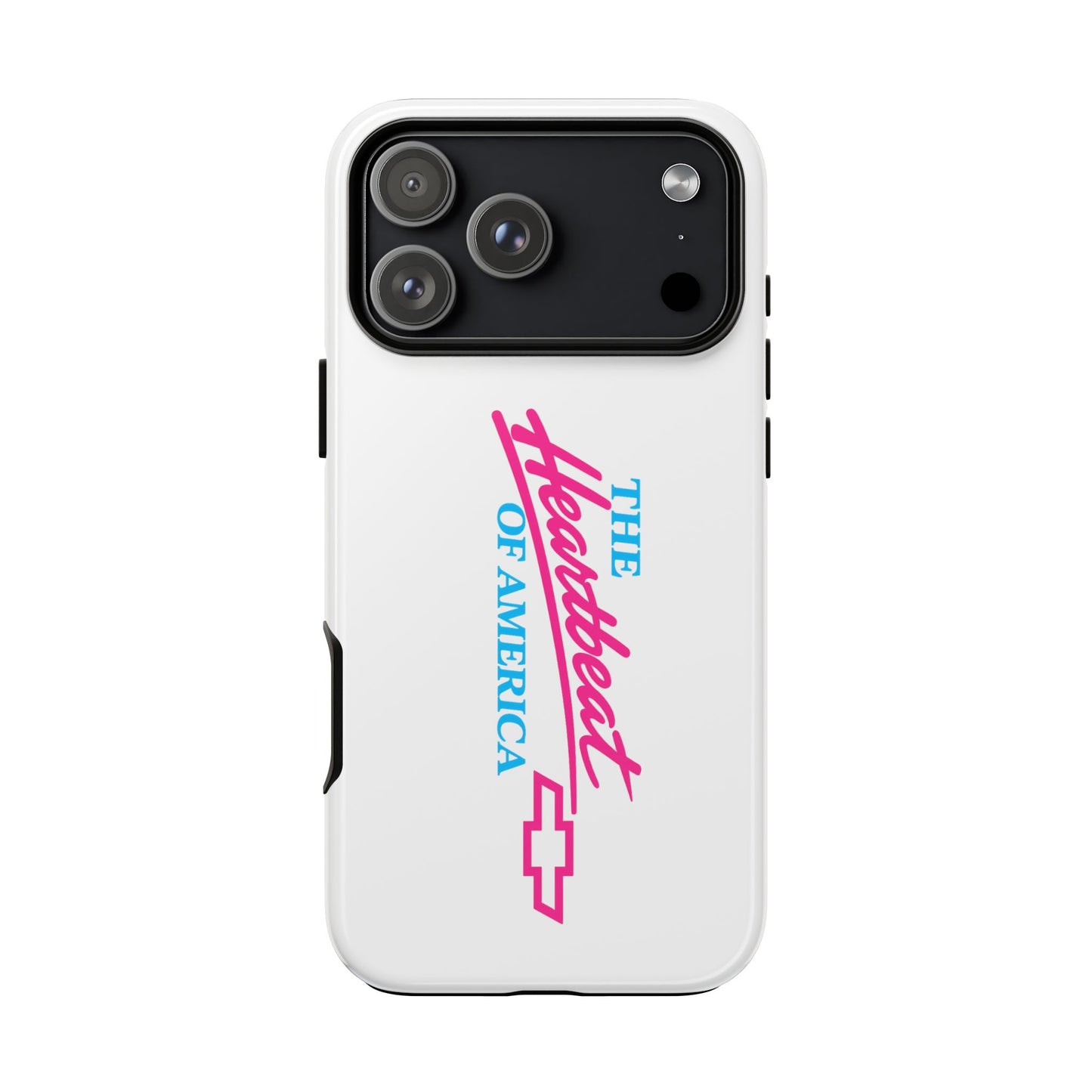 White  “The Heartbeat of America” Retro Chevy Logo, Slim Protective Cover