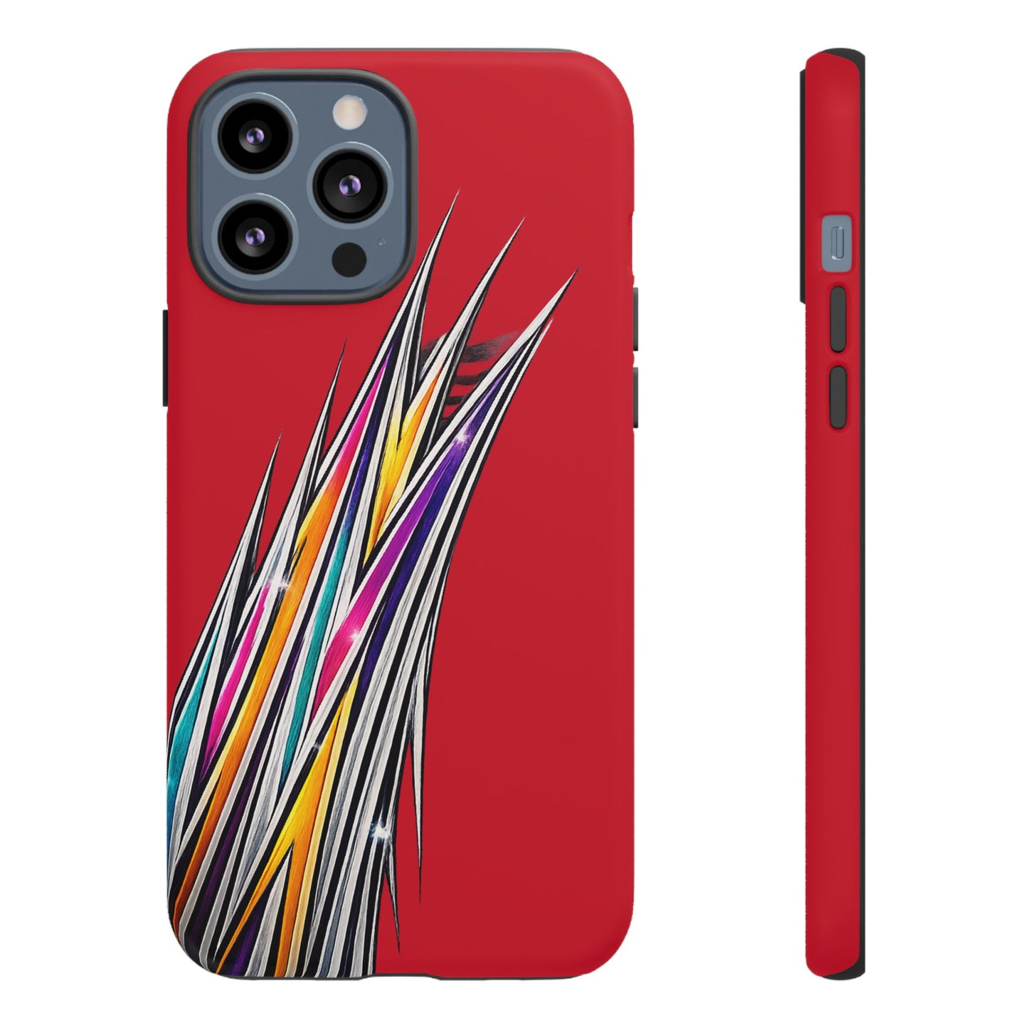 Colorburst Pinstripe Phone Case | Red Abstract Racing Stripe