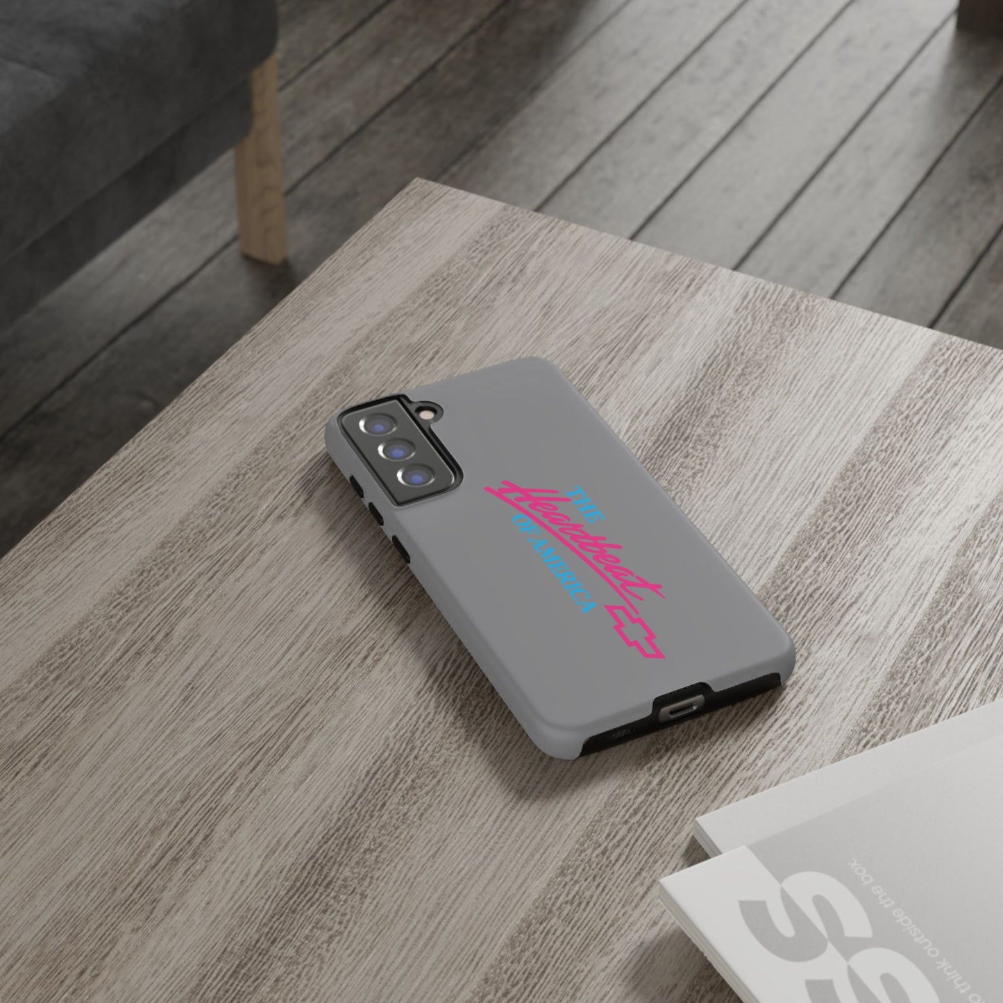 Silver “The Heartbeat of America” Retro Chevy Logo, Slim Protective Cover