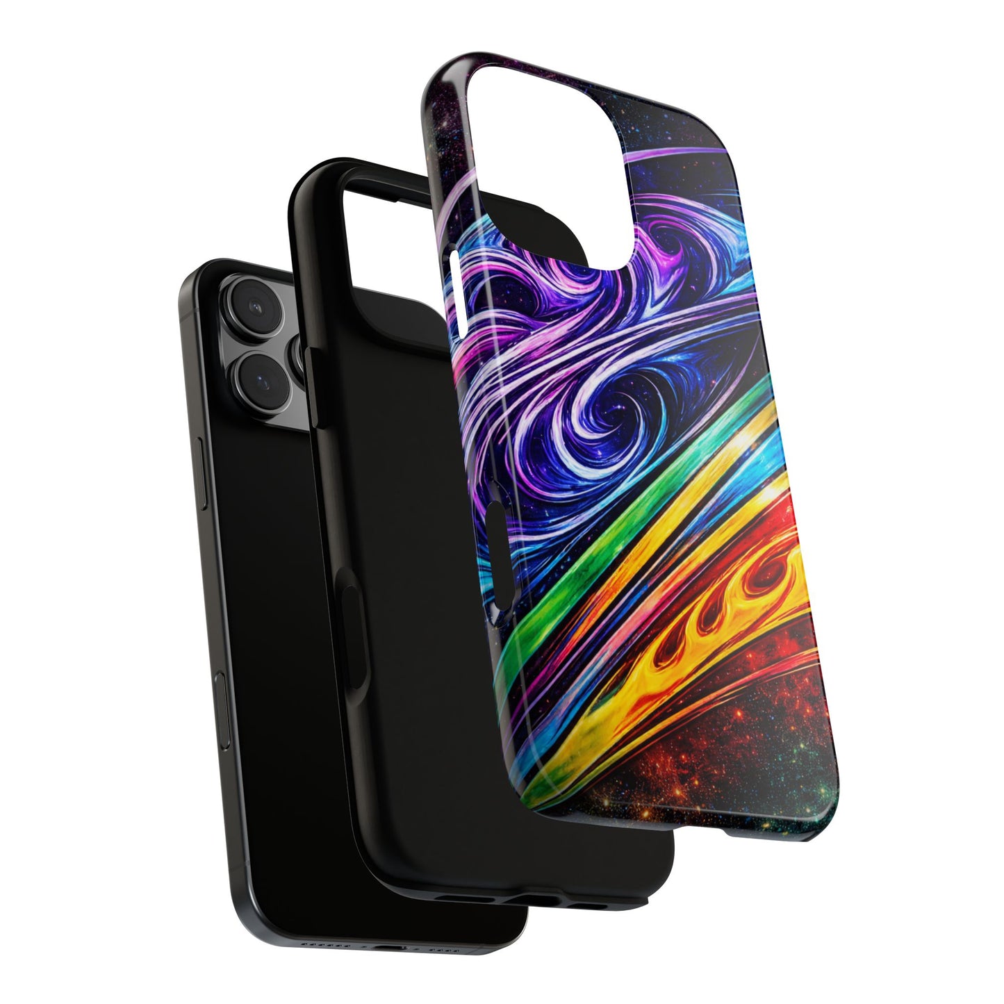Abstract Cosmic Swirls phone case | Galaxy Rainbow Protective Case