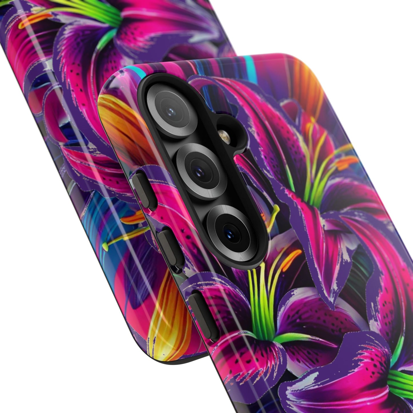 Neon Lily Illustration Tough Case | Floral Phone Cover
