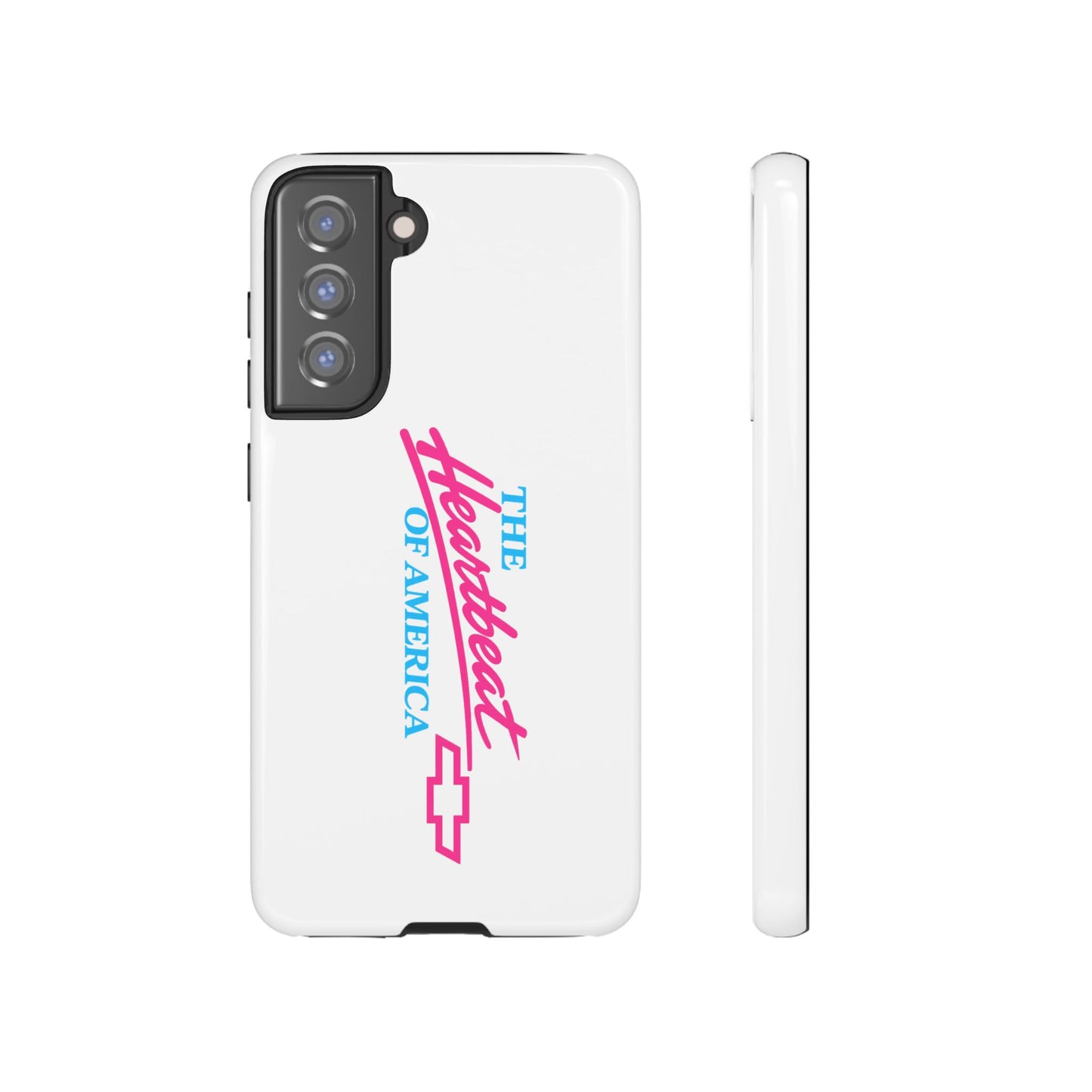 White  “The Heartbeat of America” Retro Chevy Logo, Slim Protective Cover