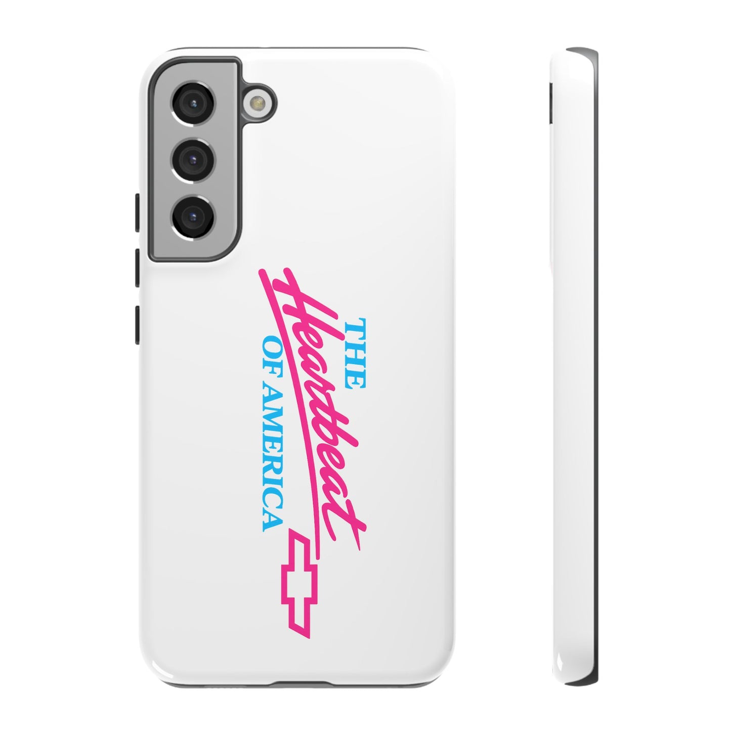 White  “The Heartbeat of America” Retro Chevy Logo, Slim Protective Cover