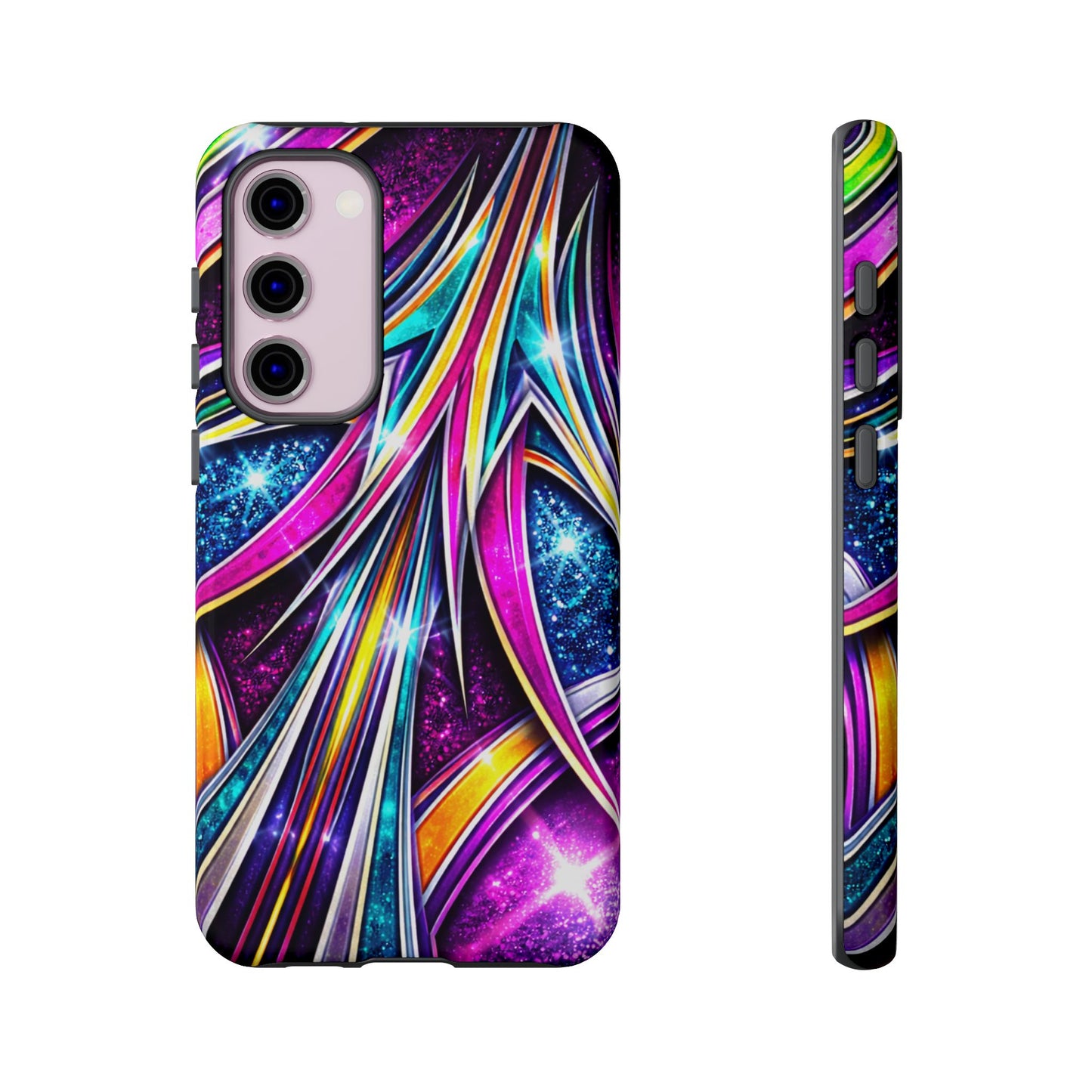 Custom Lowrider Pinstripe Swirl Tough Phone Case – Impact Resistant
