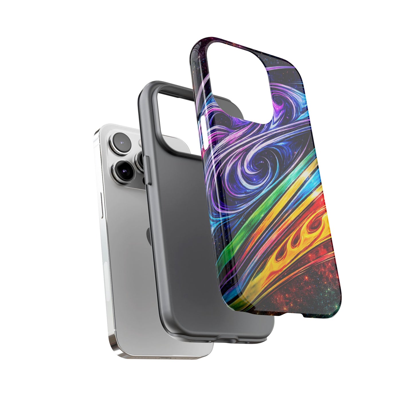 Abstract Cosmic Swirls phone case | Galaxy Rainbow Protective Case