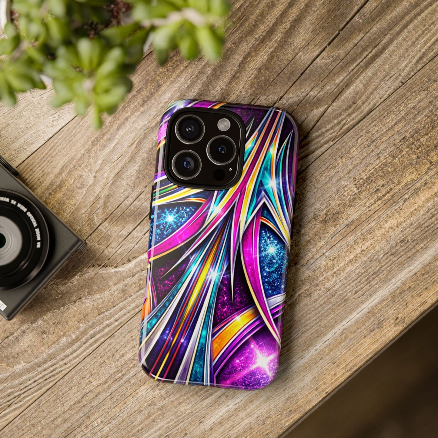 Custom Lowrider Pinstripe Swirl Tough Phone Case – Impact Resistant