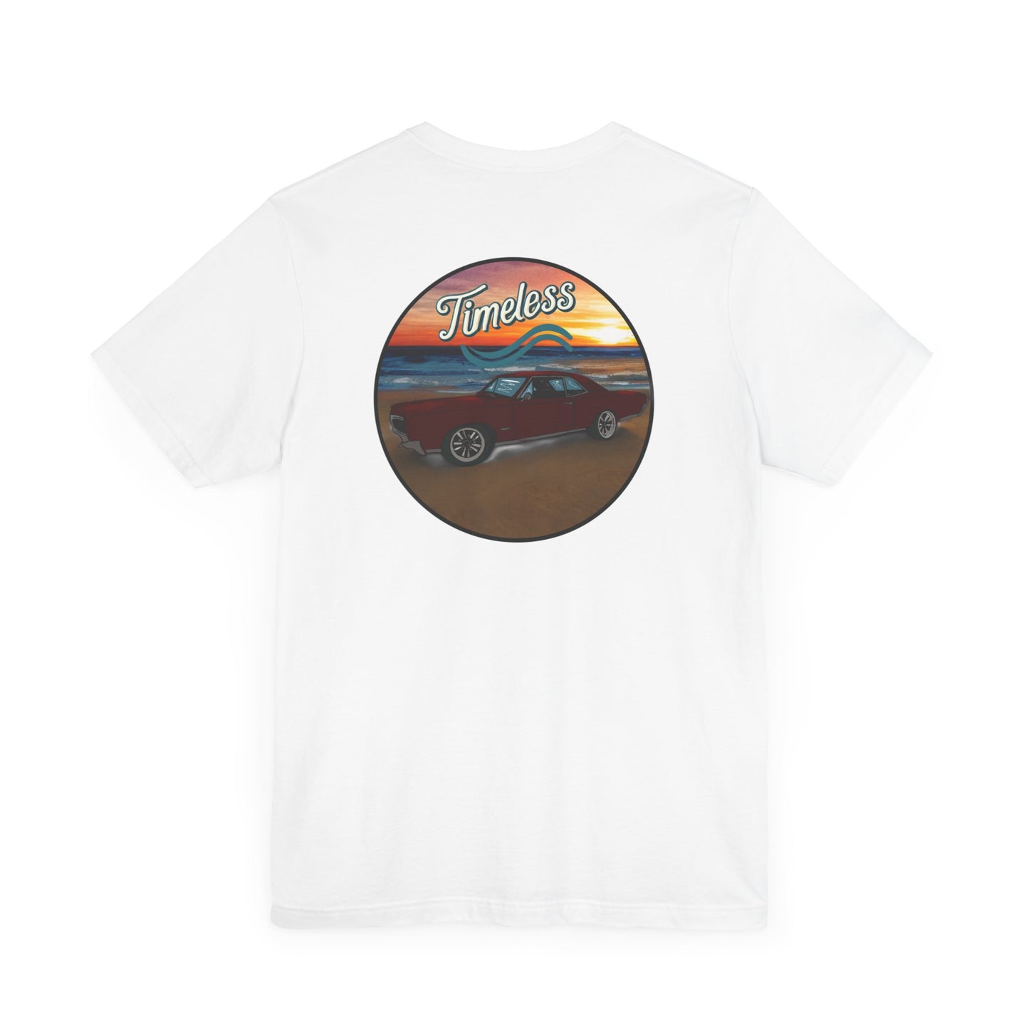 Vintage GTO on Beach Unisex Tee, Muscle Car Lover Gift, Classic Car Enthusiast