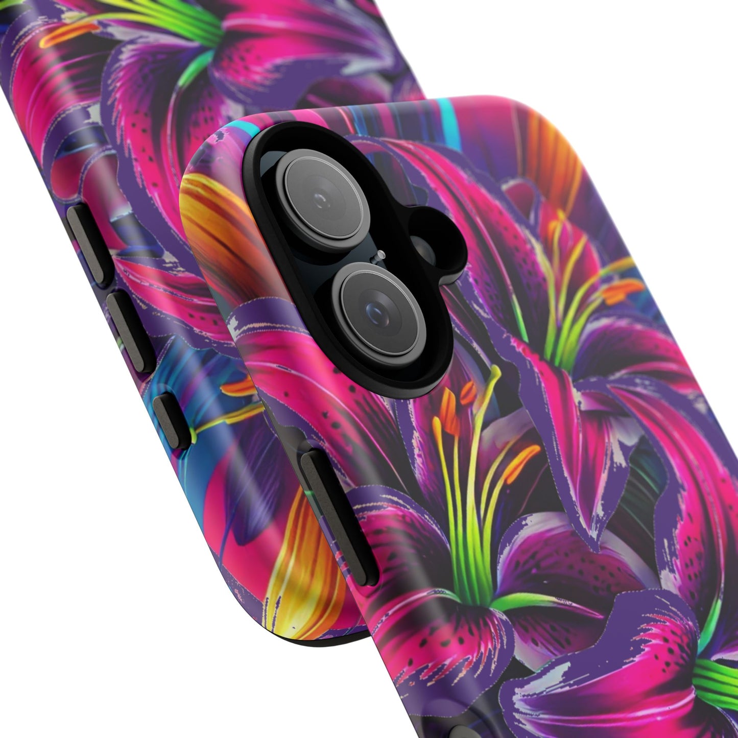 Neon Lily Illustration Tough Case | Floral Phone Cover