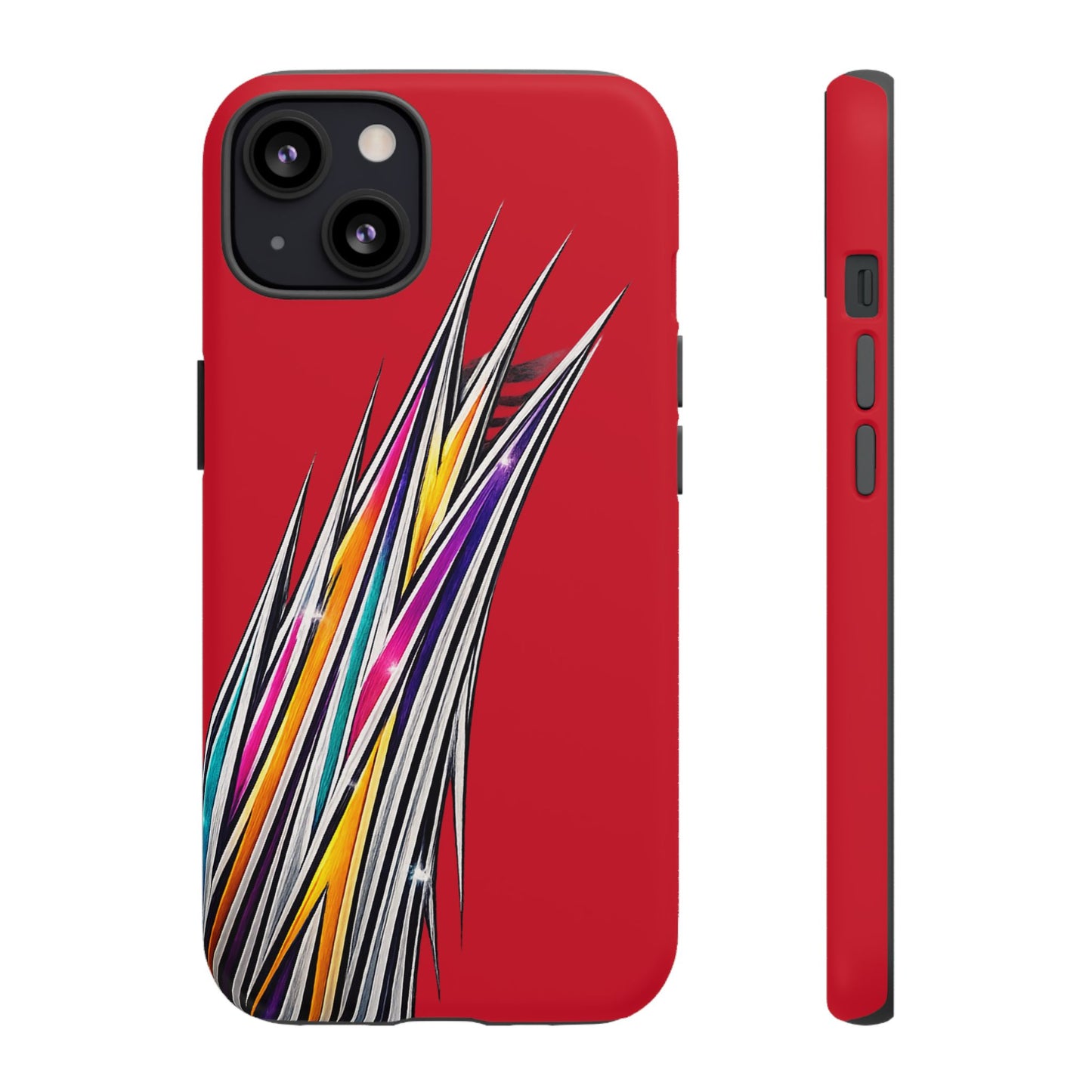 Colorburst Pinstripe Phone Case | Red Abstract Racing Stripe