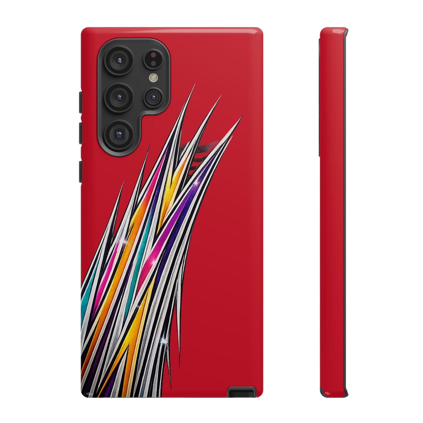 Colorburst Pinstripe Phone Case | Red Abstract Racing Stripe