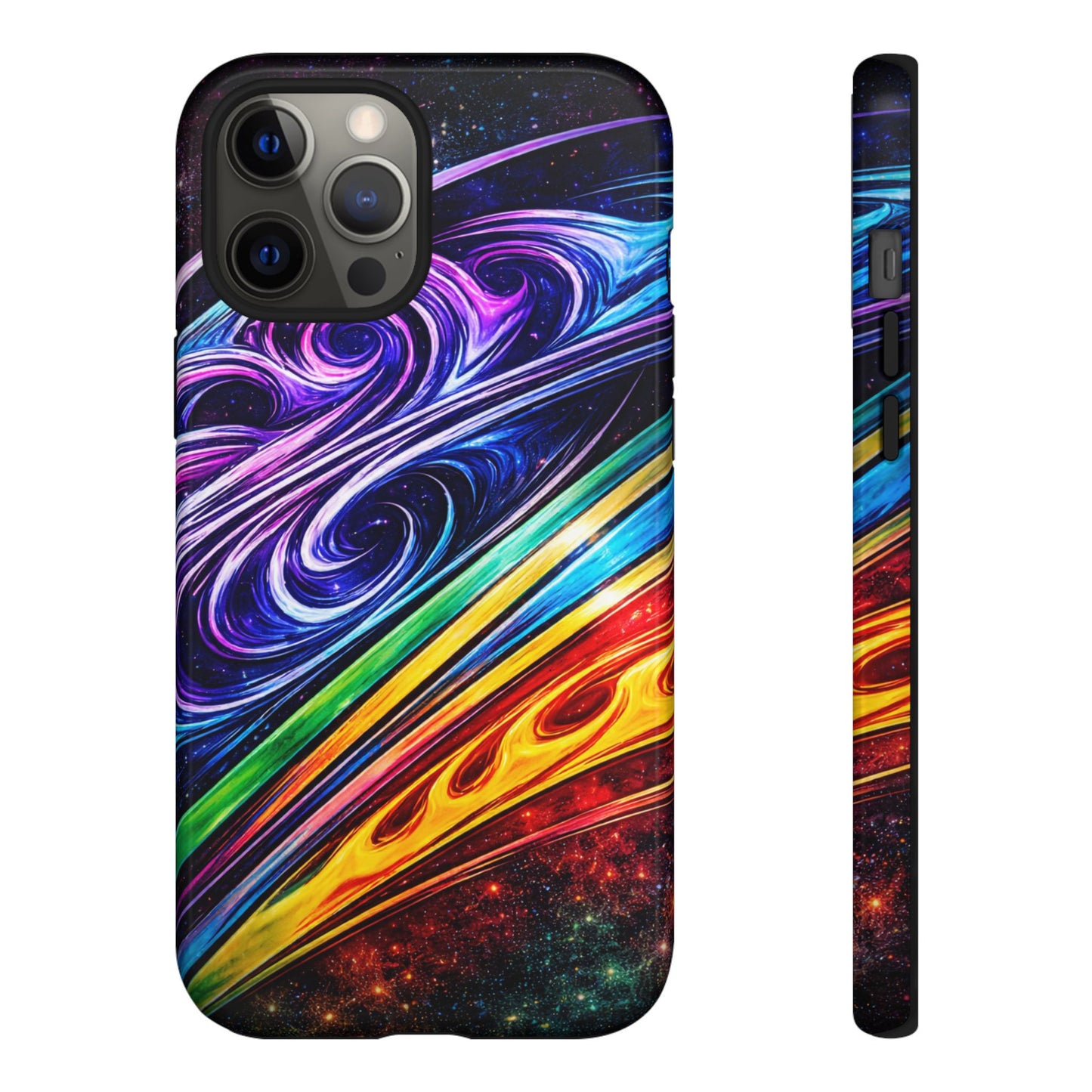 Abstract Cosmic Swirls phone case | Galaxy Rainbow Protective Case
