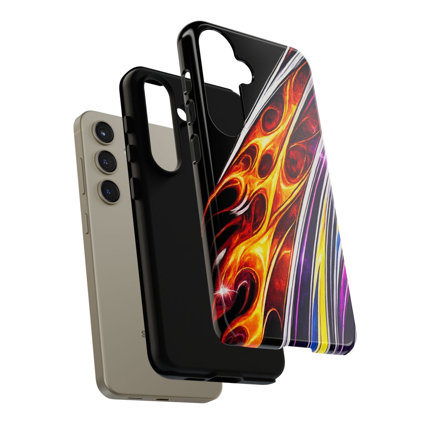 Flaming Abstract Stripes Tough Case | Colorful Phone Cover