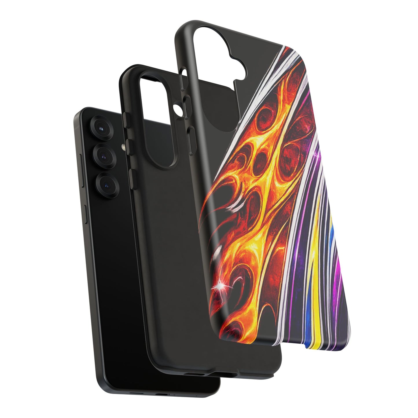 Flaming Abstract Stripes Tough Case | Colorful Phone Cover