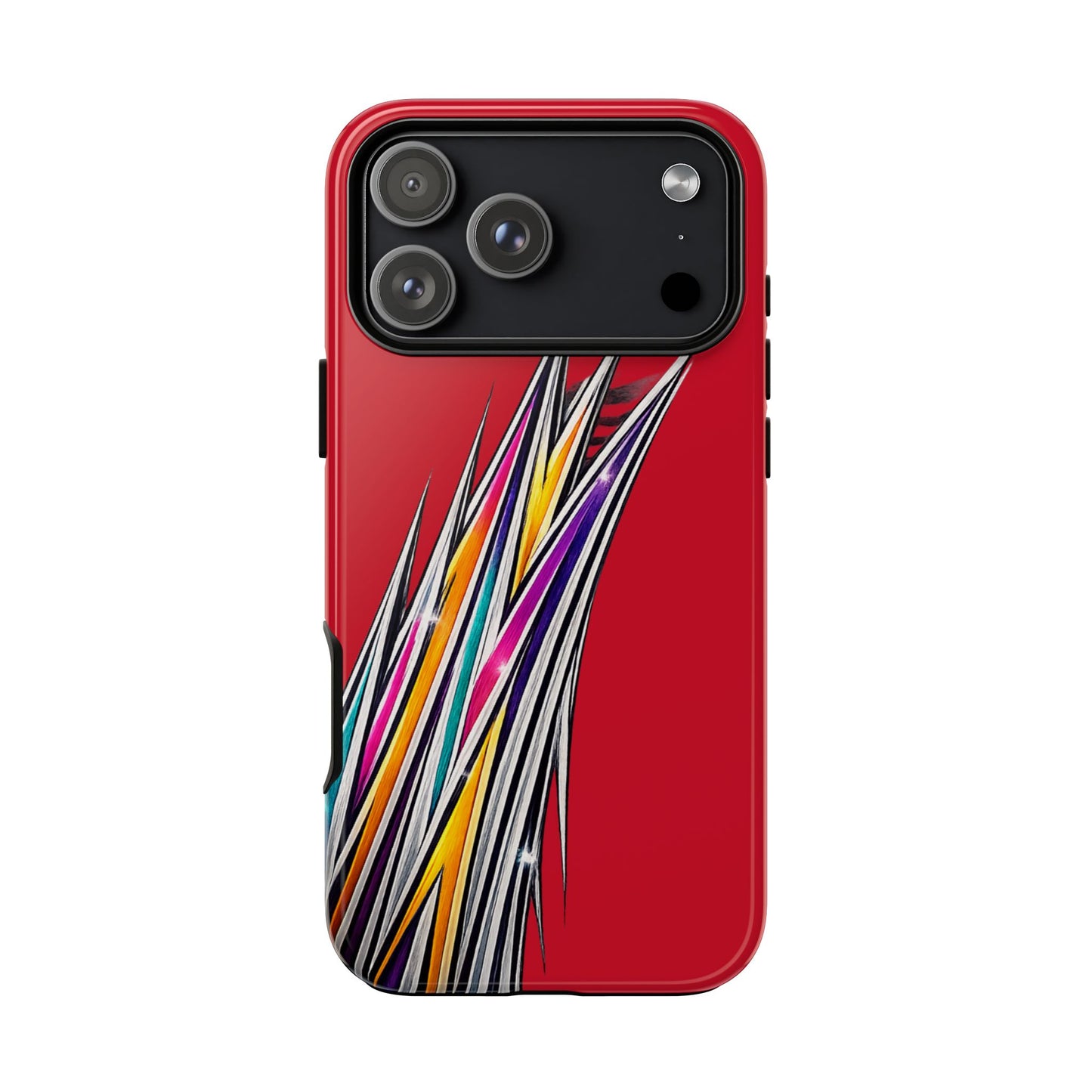 Colorburst Pinstripe Phone Case | Red Abstract Racing Stripe