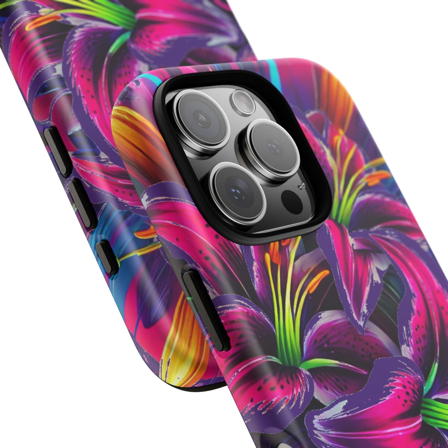 Neon Lily Illustration Tough Case | Floral Phone Cover