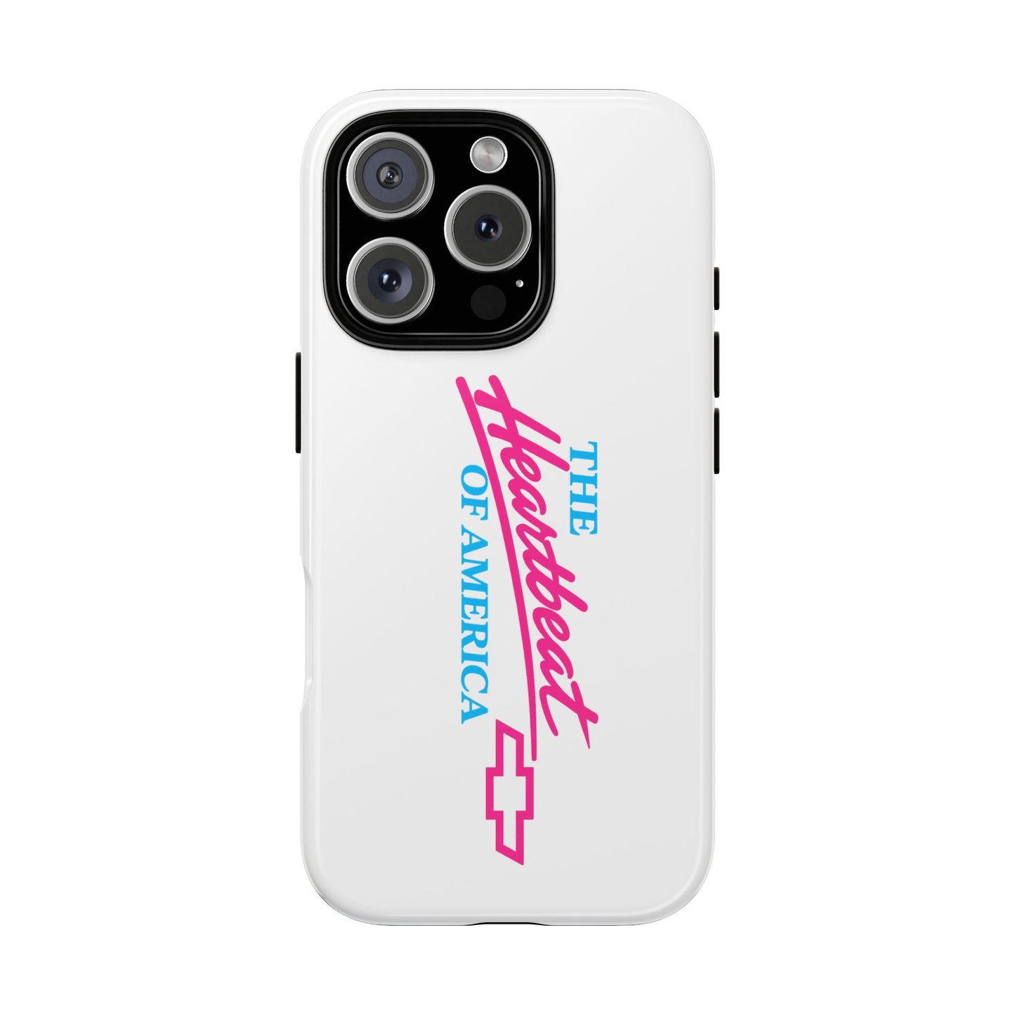 White  “The Heartbeat of America” Retro Chevy Logo, Slim Protective Cover