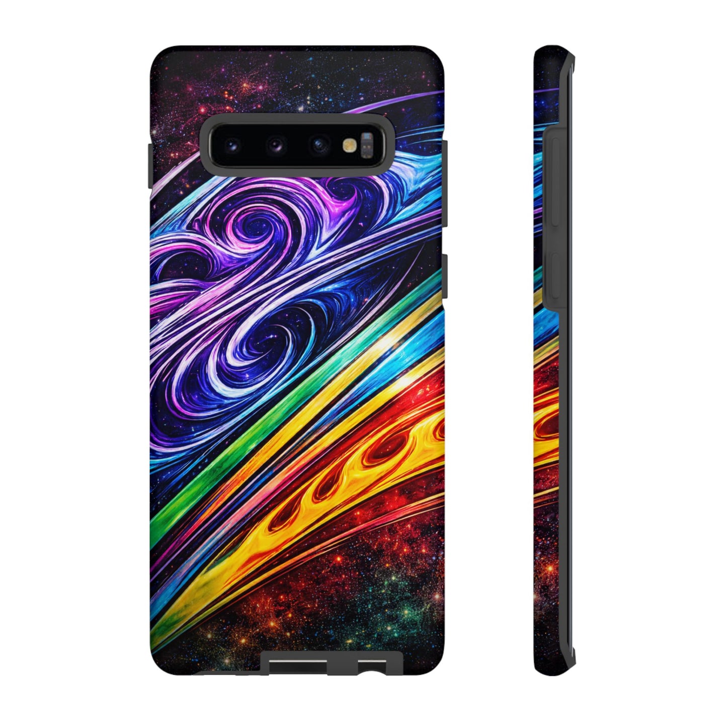 Abstract Cosmic Swirls phone case | Galaxy Rainbow Protective Case