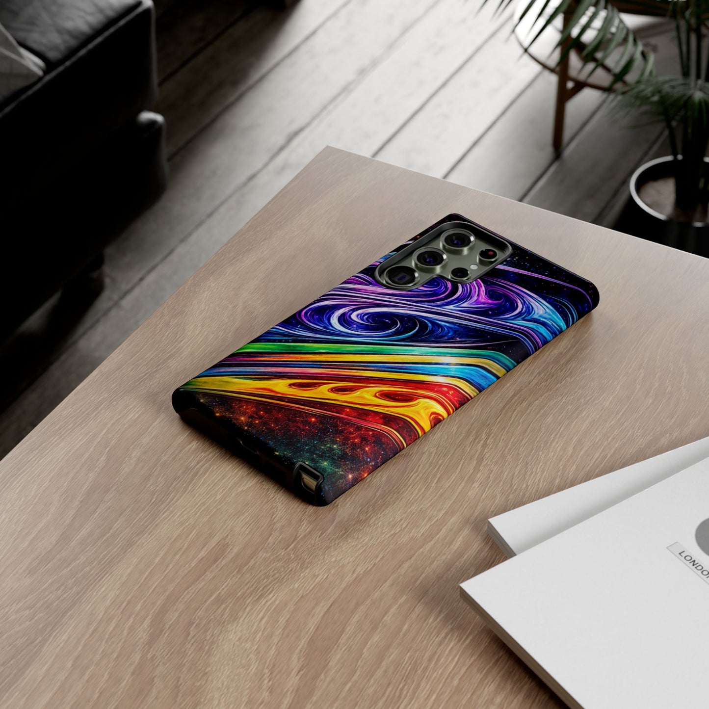 Abstract Cosmic Swirls phone case | Galaxy Rainbow Protective Case