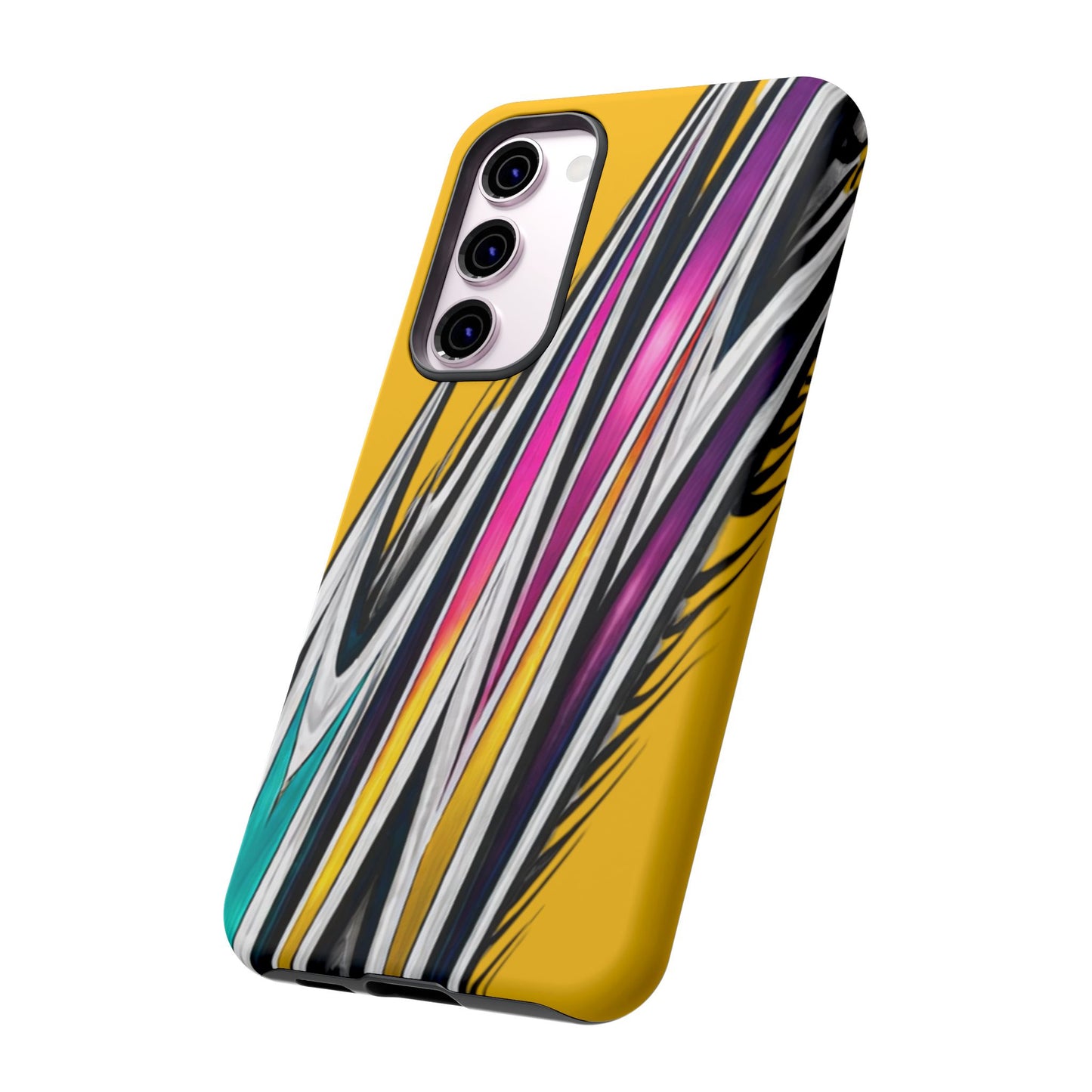 Yellow Abstract Stripes Phone Case | Tough Protective Phone Case