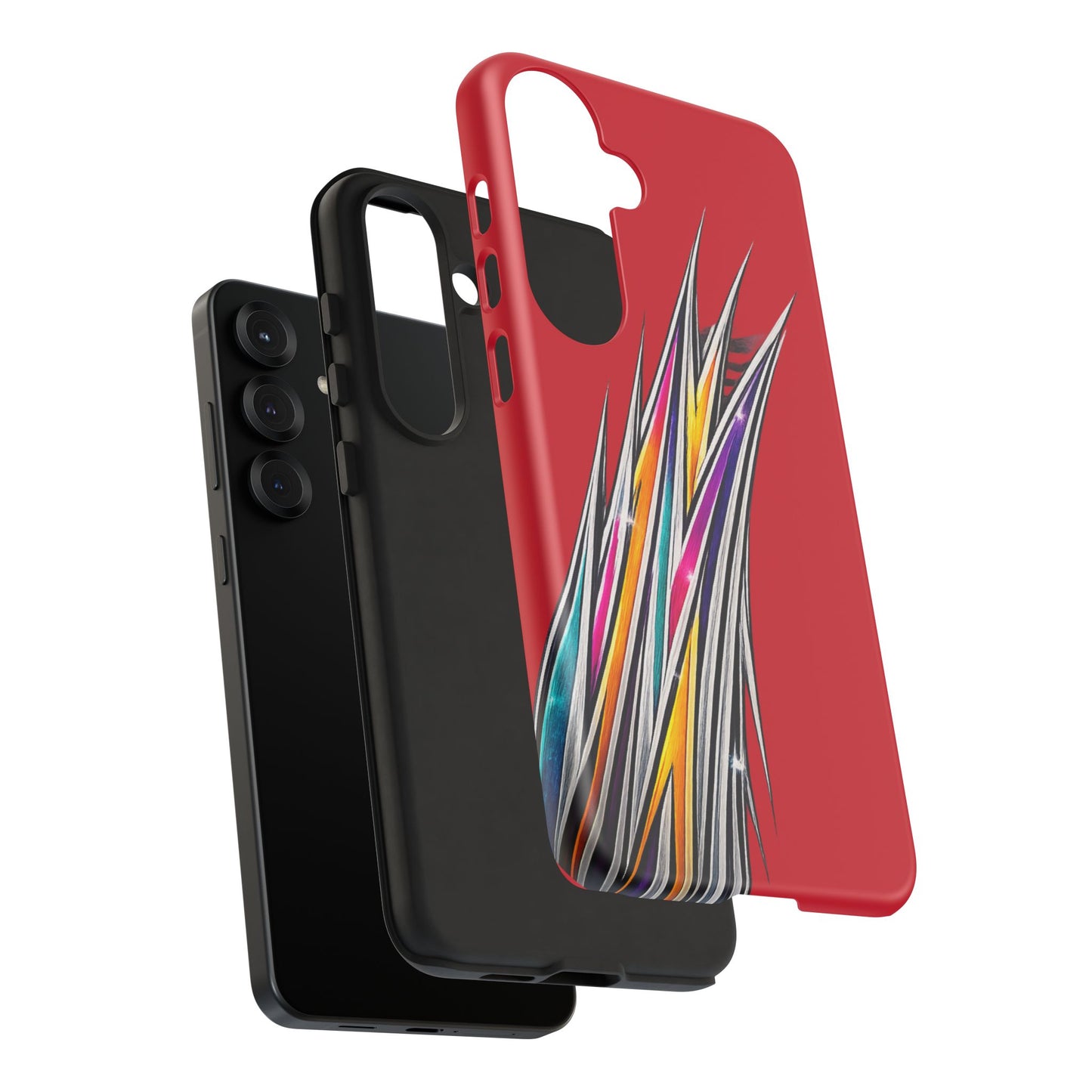 Colorburst Pinstripe Phone Case | Red Abstract Racing Stripe