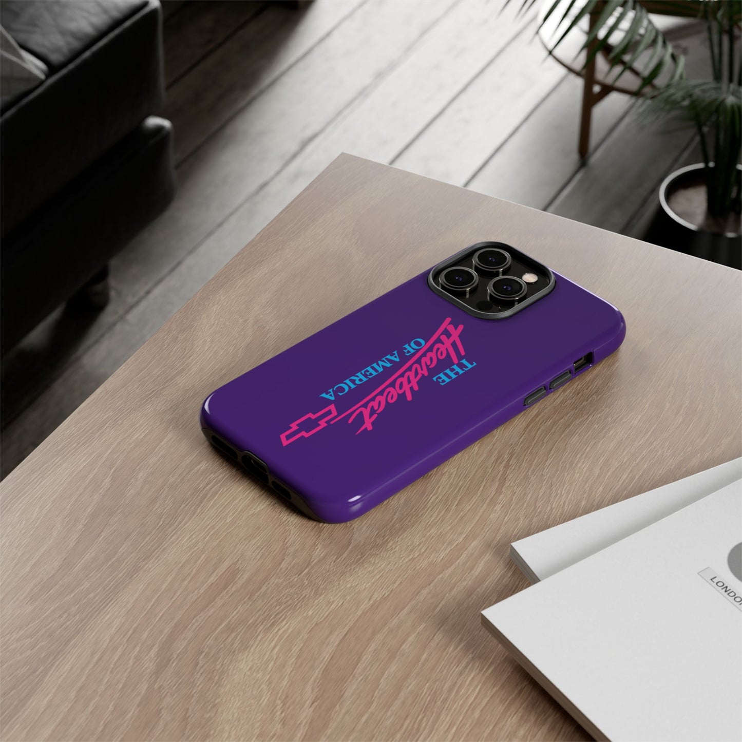 Purple  “The Heartbeat of America” Retro Chevy Logo, Slim Protective Cover