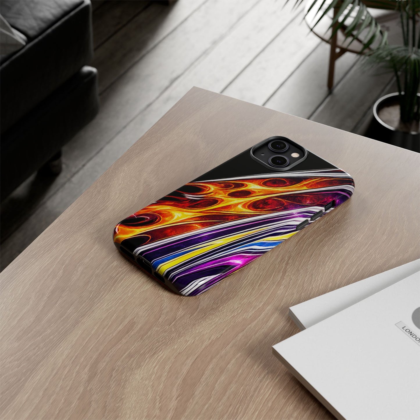 Flaming Abstract Stripes Tough Case | Colorful Phone Cover