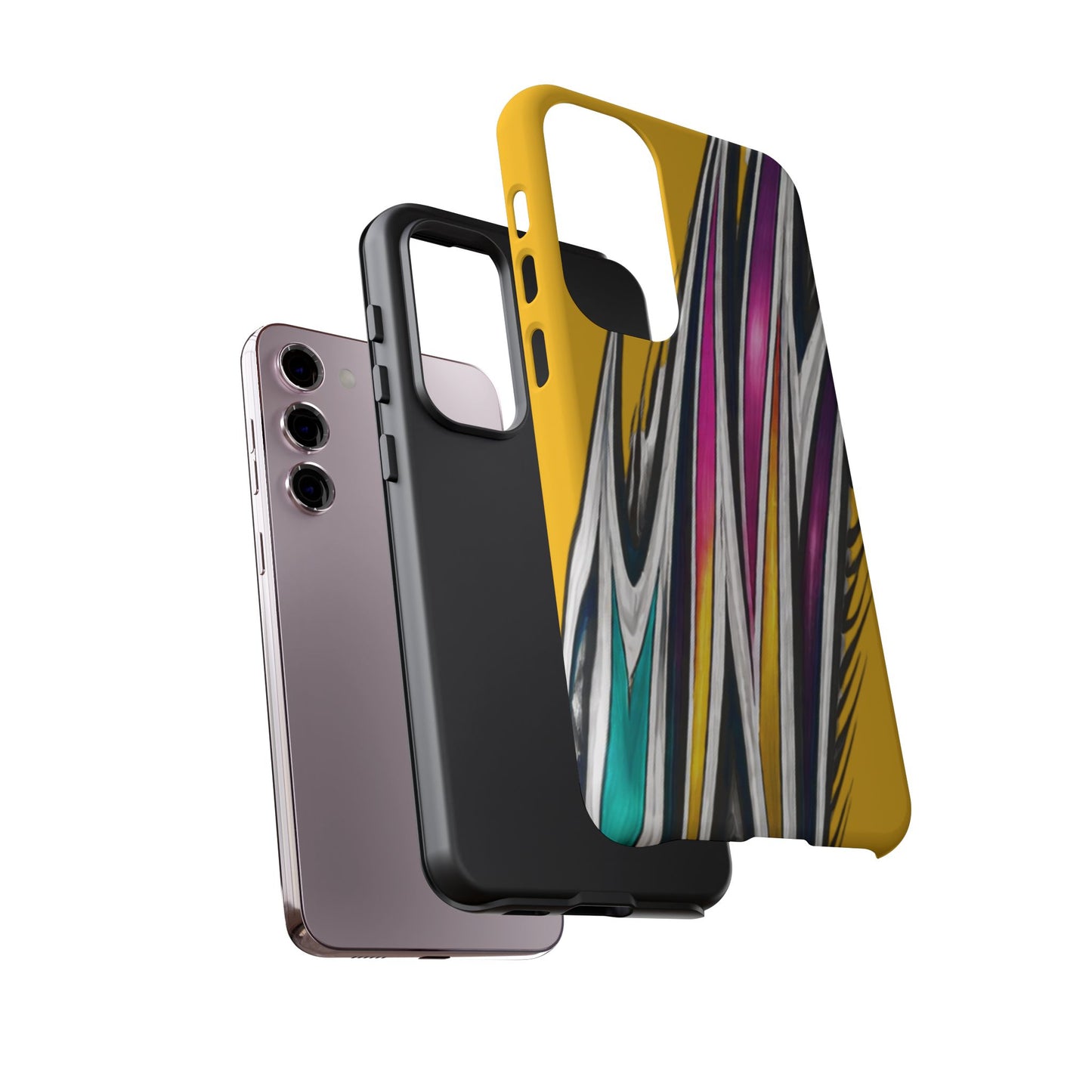 Yellow Abstract Stripes Phone Case | Tough Protective Phone Case
