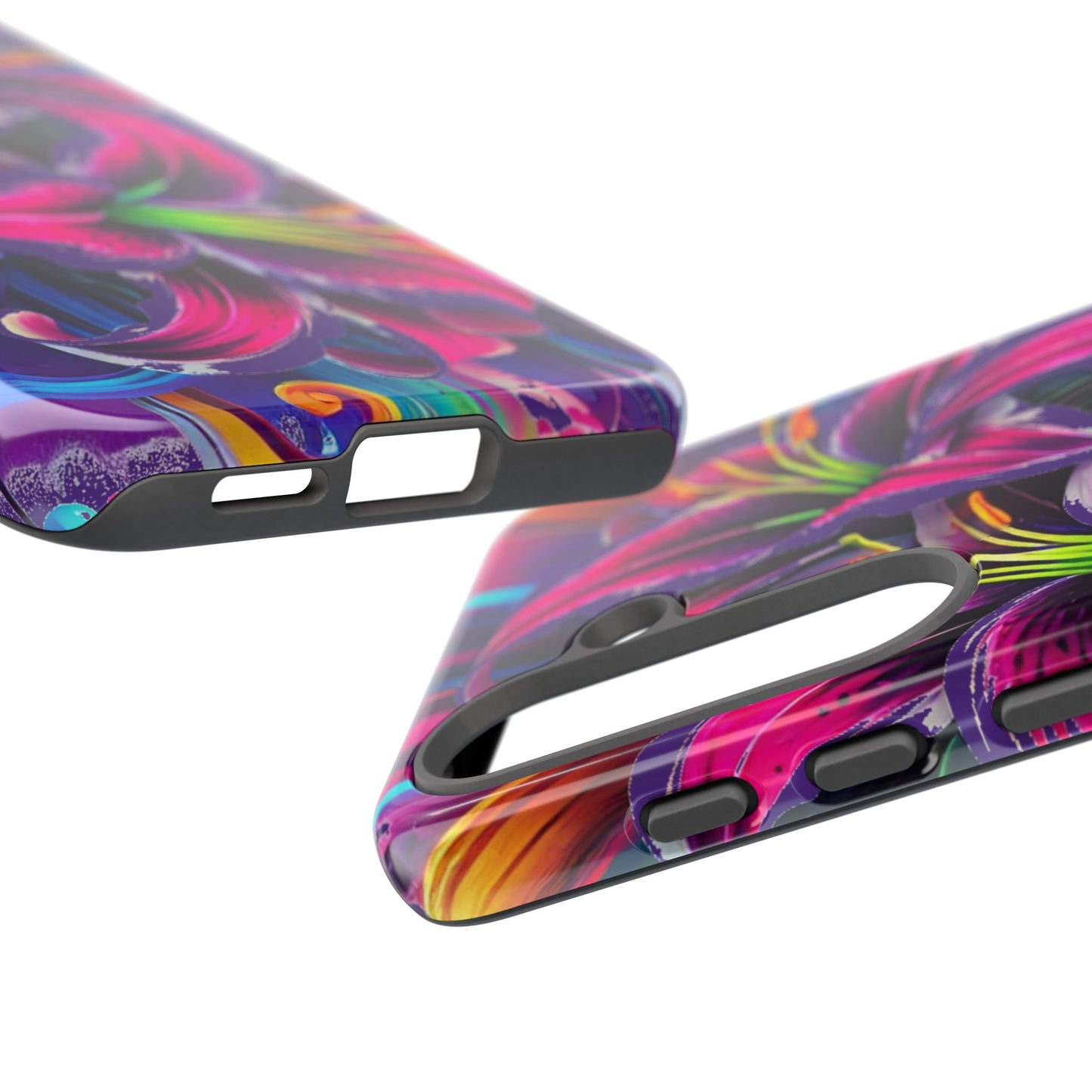 Neon Lily Illustration Tough Case | Floral Phone Cover