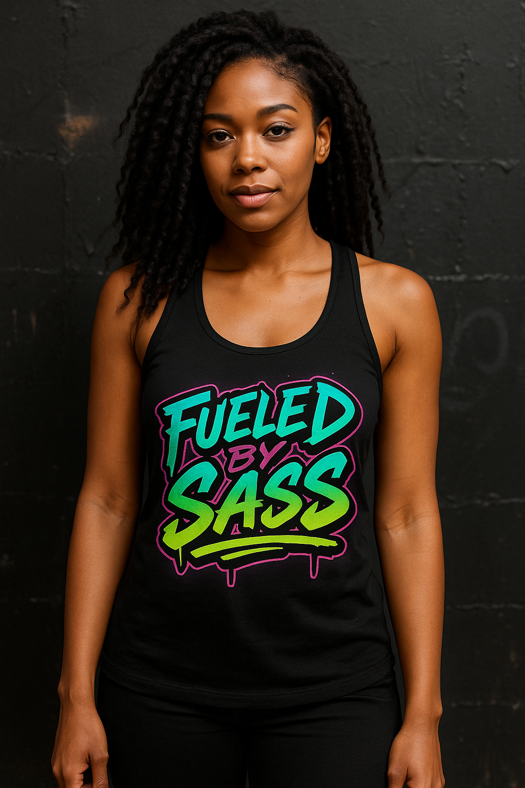 Fueled by Sass – Ladies Racerback Tank Top