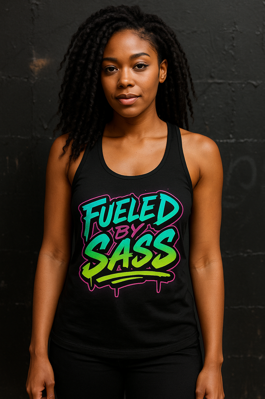 Fueled by Sass – Ladies Racerback Tank Top