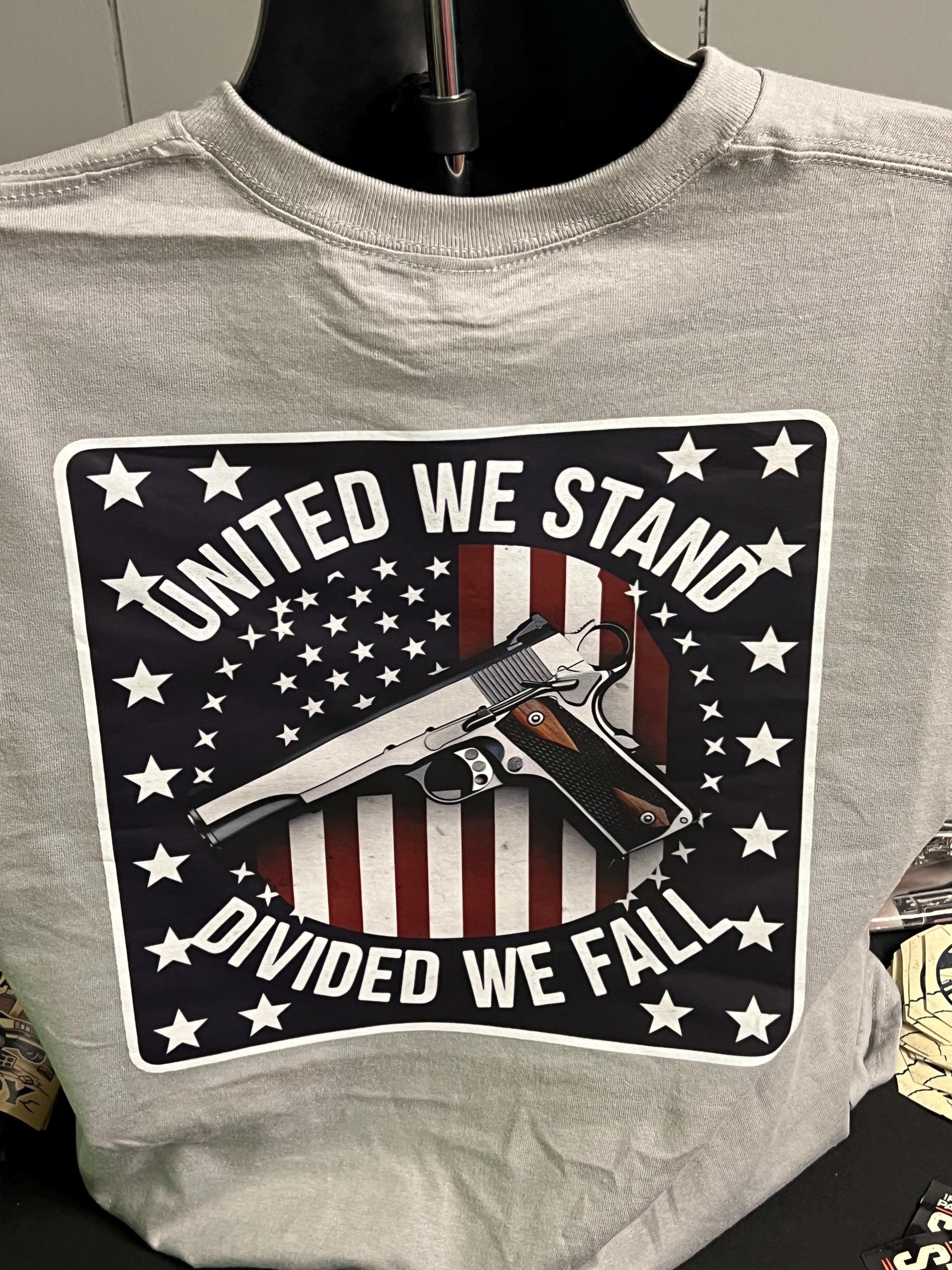 Divided We Fall Flag Decor | United We Stand Wall Art | Patriotic Graphic TShirt | Inspirational Quotes Sign | 4th of July Decor