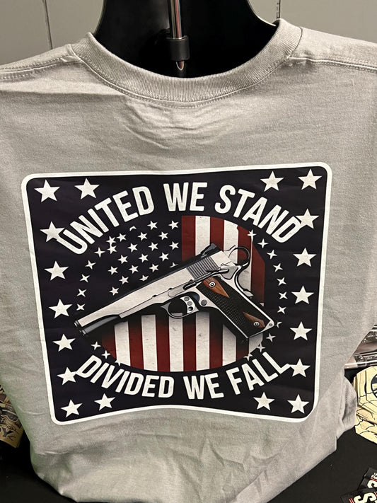Divided We Fall Flag Decor | United We Stand Wall Art | Patriotic Graphic TShirt | Inspirational Quotes Sign | 4th of July Decor